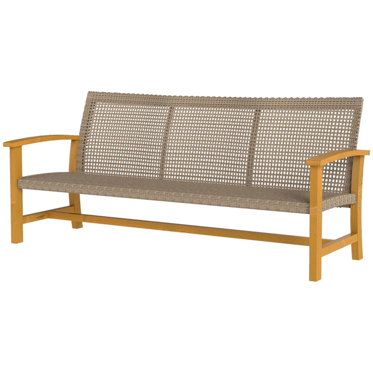 3-Seat Wicker Outdoor Sofa Set Patio Furniture Conversation Seating with Cushions Rattan Couch for Garden Backyard Deck view 3