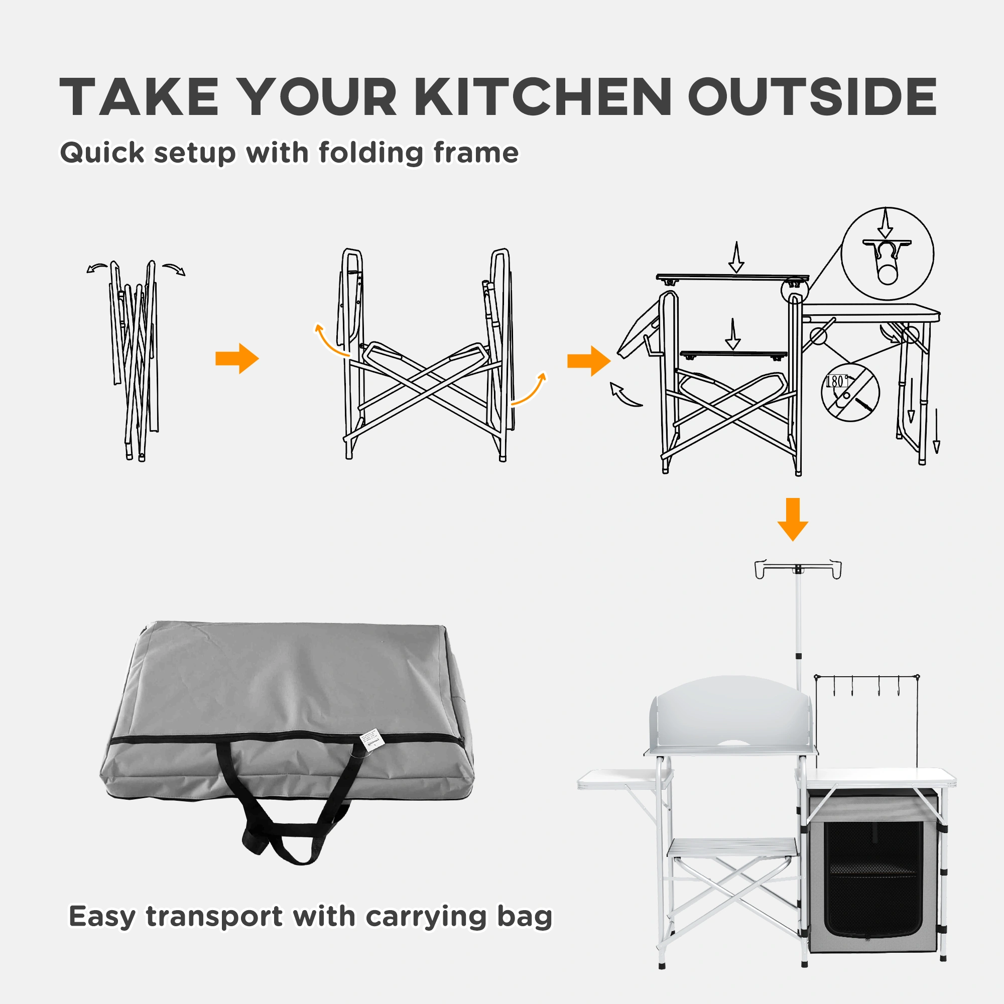 Portable Folding Camping Table Aluminum Outdoor Picnic Table Lightweight Portable for Travel view 2
