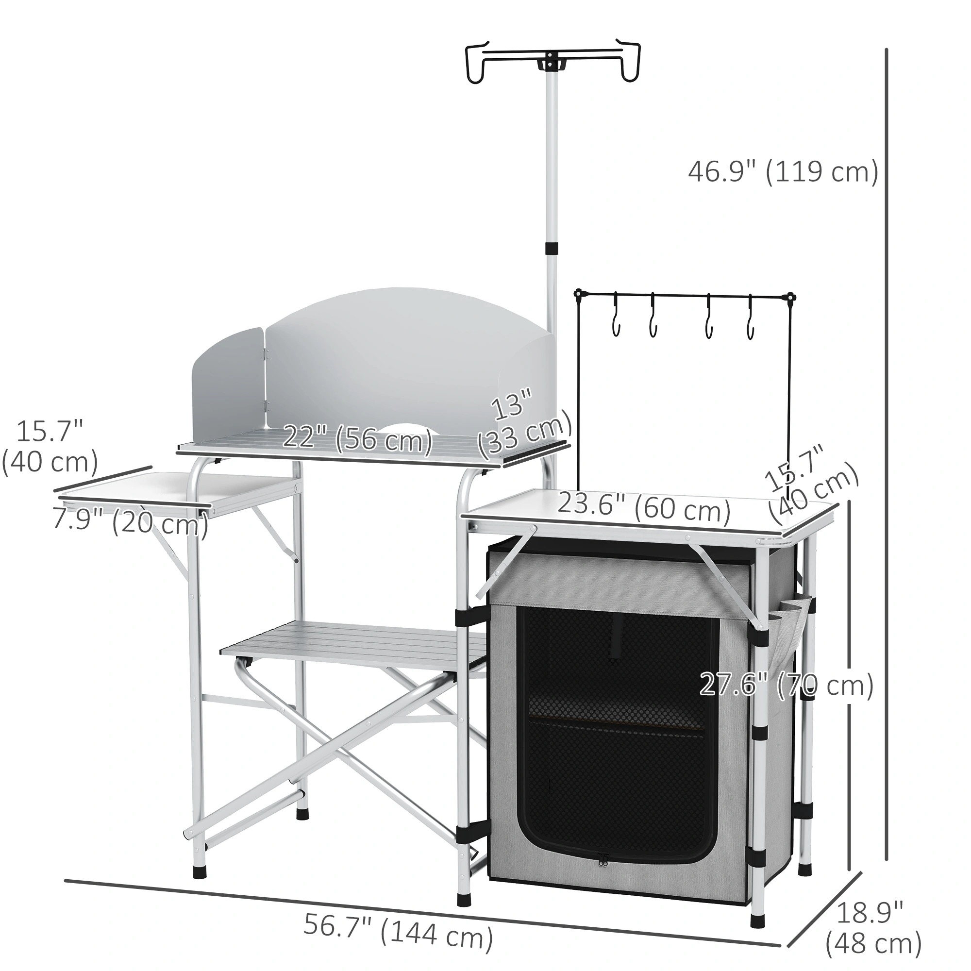Portable Folding Camping Table Aluminum Outdoor Picnic Table Lightweight Portable for Travel view 3