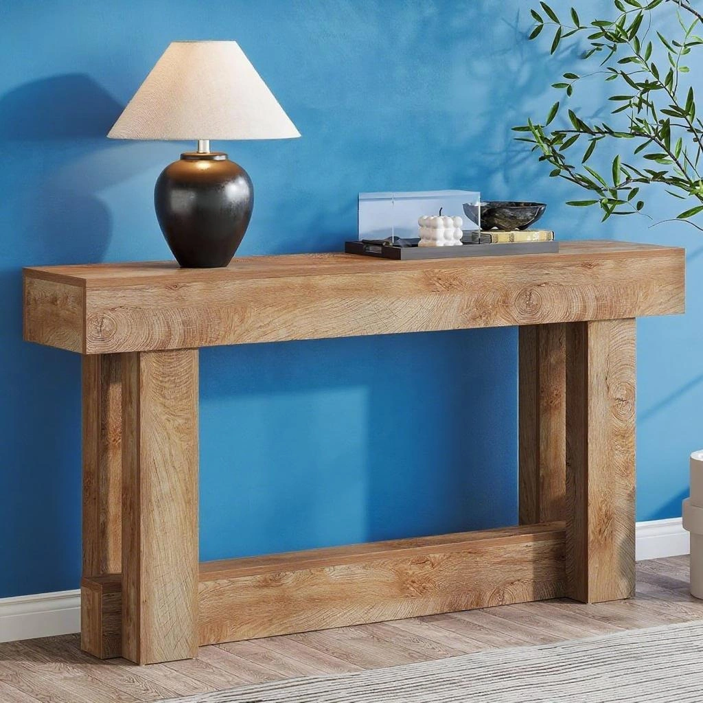 Long Console Table for Living Room, Slim Sofa Table with Storage Shelf, Entryway Hallway Table, Modern Narrow Accent Table view 6