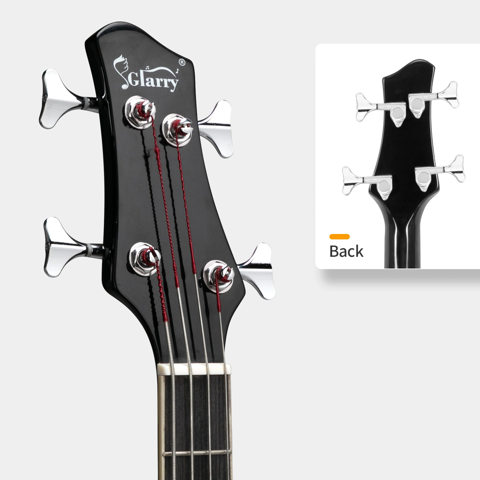 GMB101 4 string Electric Acoustic Bass Guitar w/ 4-Band Equalizer EQ-7545R Black view 11
