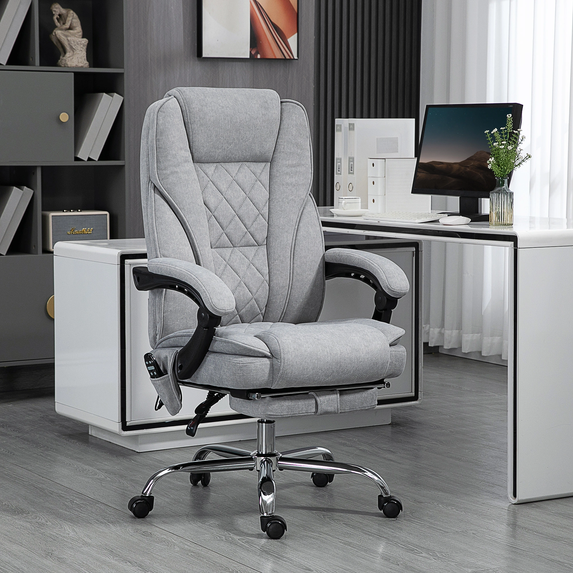 Massage Office Chair, Ergonomic Executive Swivel Chair, Lumbar Support, Adjustable Height, Breathable Mesh Back
