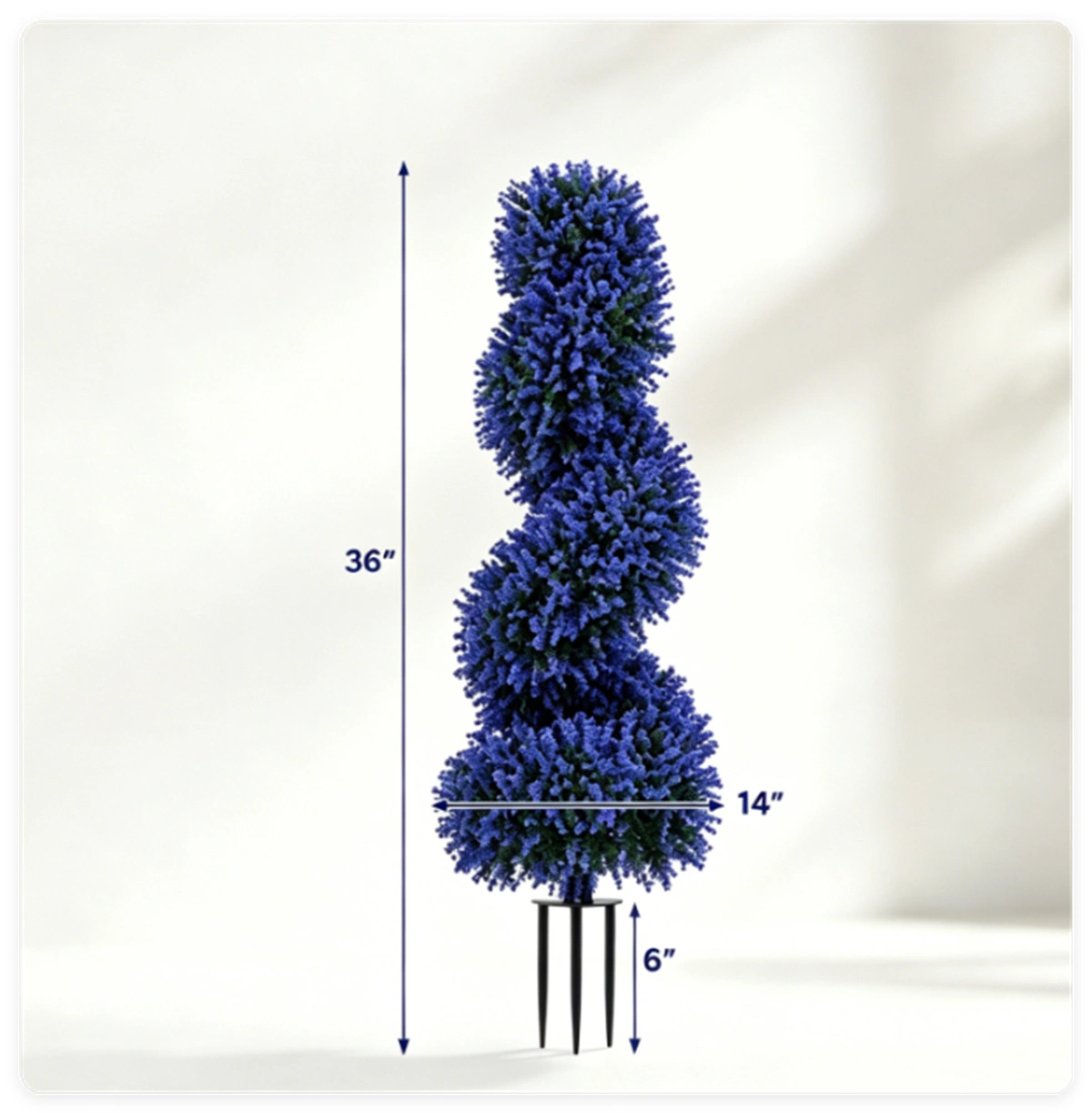 2 Pack Realistic Lifelike Faux Spiral Plant, All-Weather PE Artificial Flower Shrub for Indoor Outdoor Home Garden Decoration - Purple view 4