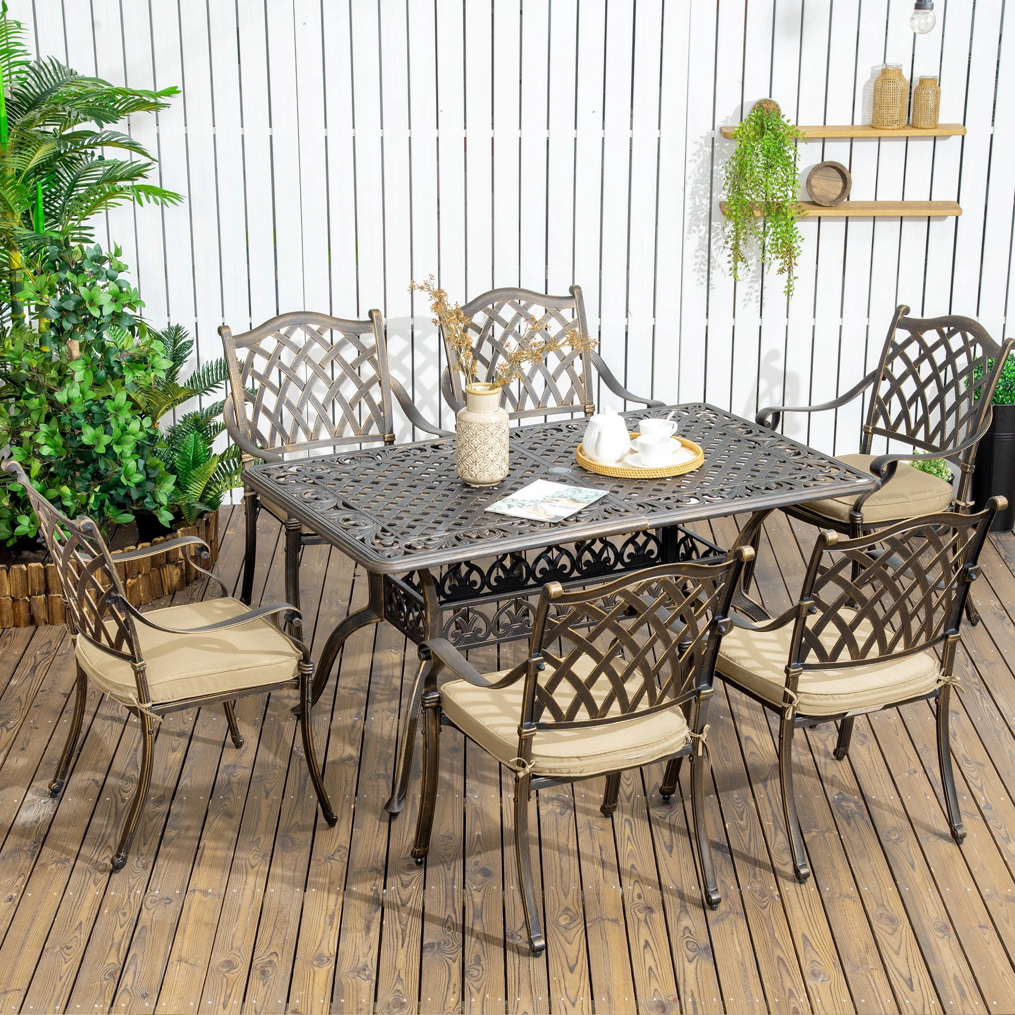 Garden Rocker Chair Outdoor Patio Chair - Weatherproof Wicker Rocking Chair w/ Thick Cushion view 2