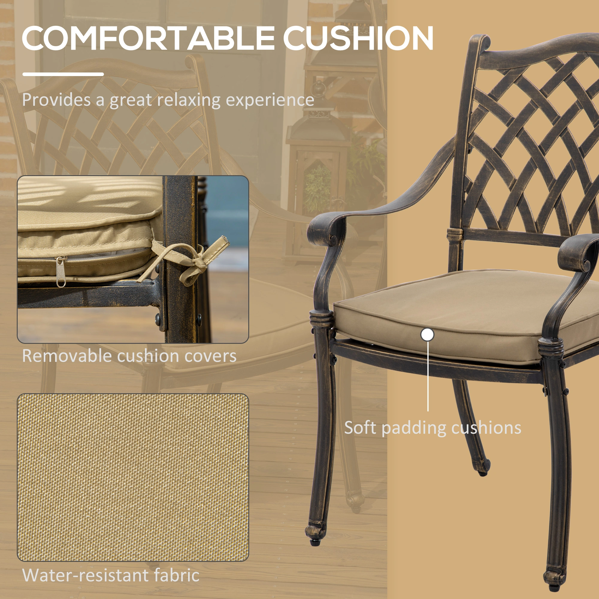 Garden Rocker Chair Outdoor Patio Chair - Weatherproof Wicker Rocking Chair w/ Thick Cushion view 3