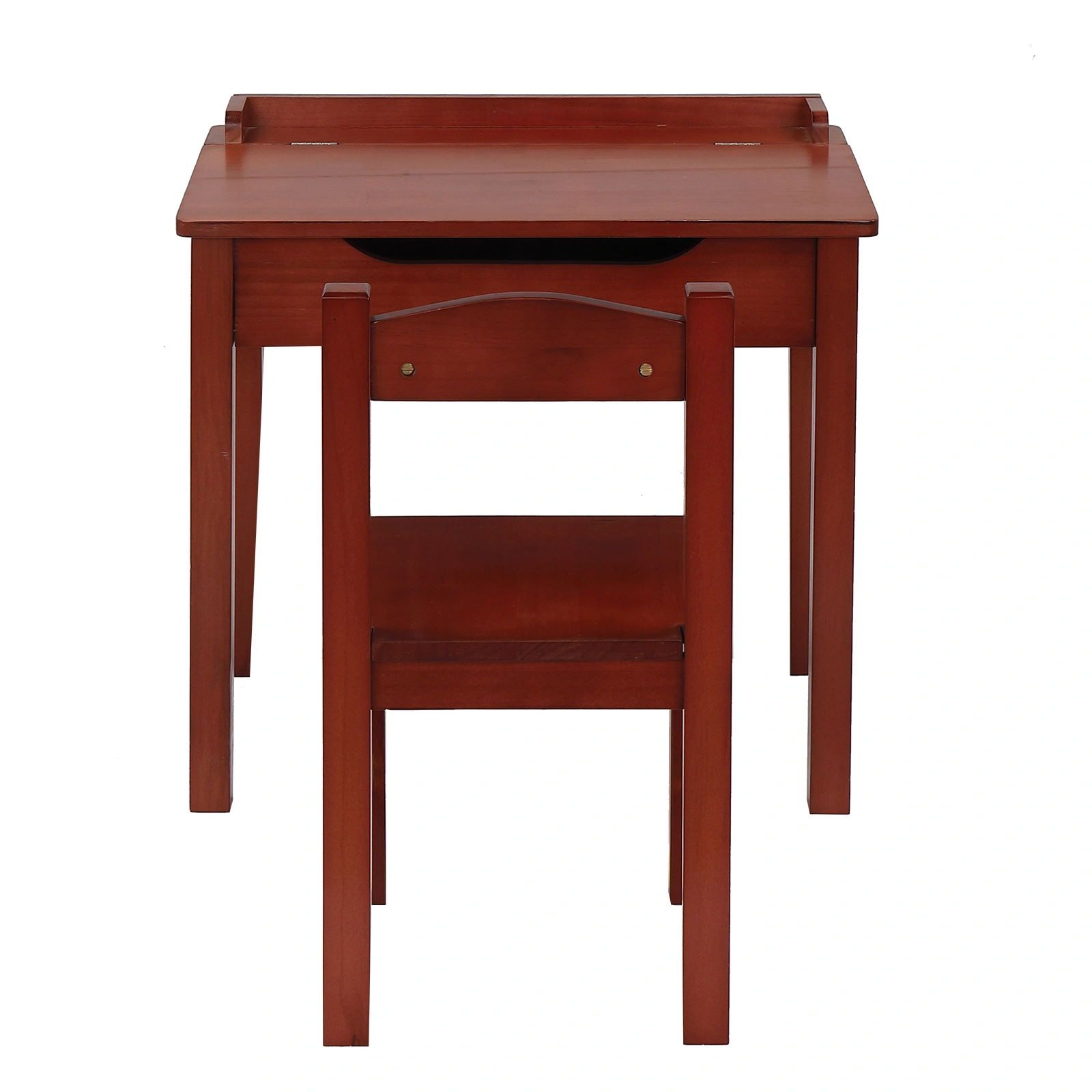 Flip Top Kids Table and Chair Set, Wood Activity Table Set with Storage Space for Arts Crafts, Dark Coffee view 2