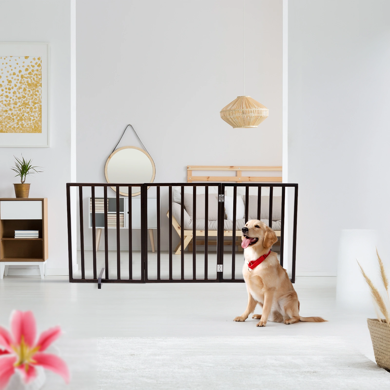 The Wooden Dog Fence Walnut view 6