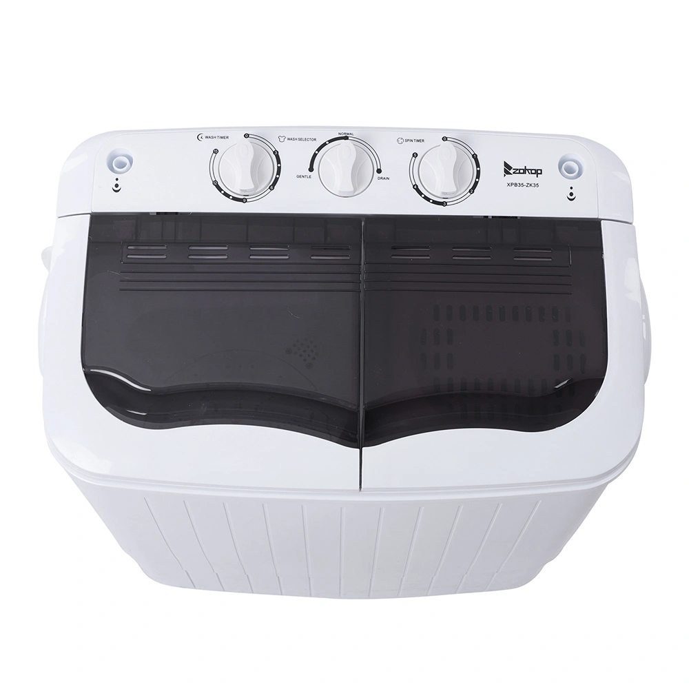 Compact Twin Tub with Built-in Drain Pump XPB35-188S 14.3(7.7 6.6)lbs Semi-automatic Gray Cover Washing Machine view 14