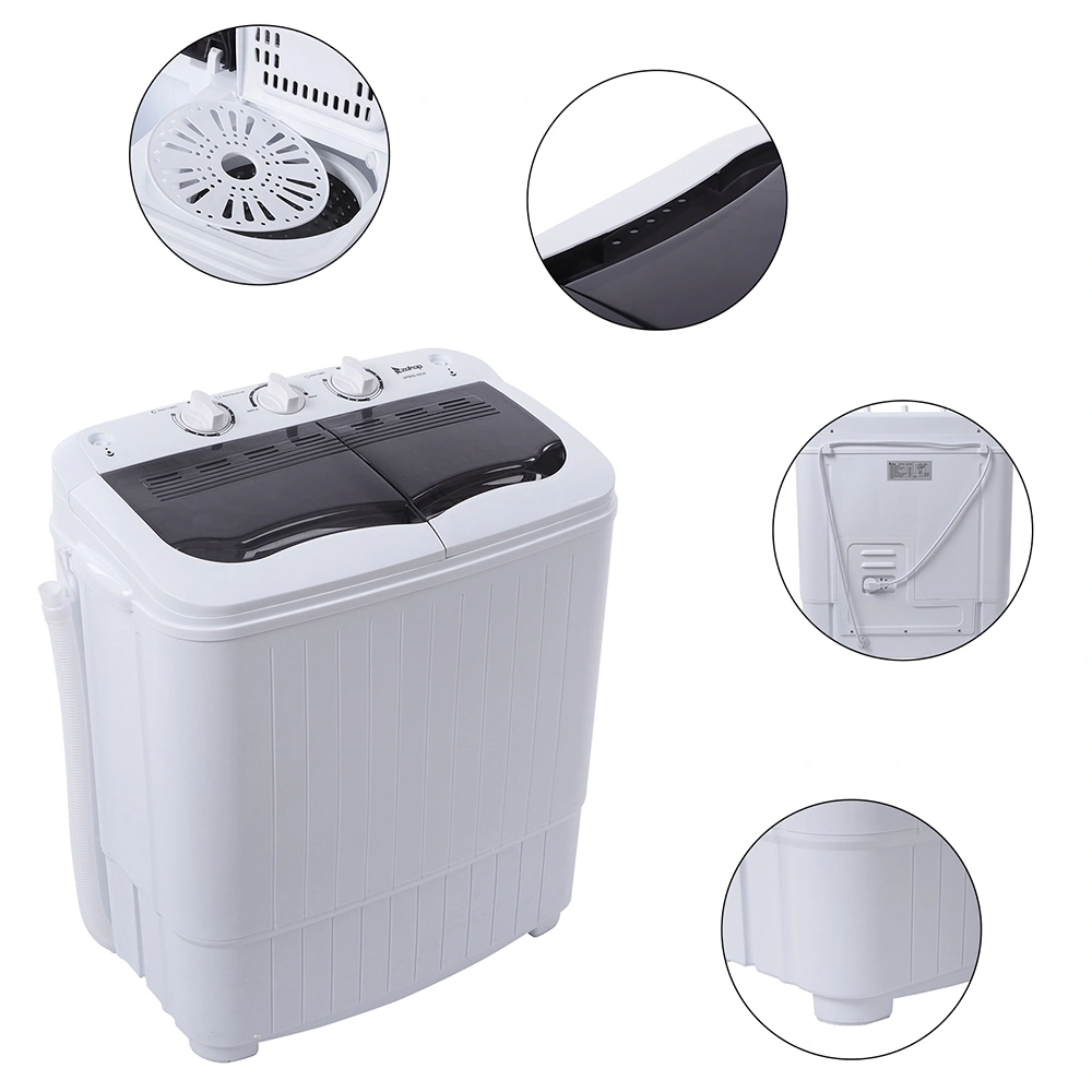 Compact Twin Tub with Built-in Drain Pump XPB35-188S 14.3(7.7 6.6)lbs Semi-automatic Gray Cover Washing Machine view 3