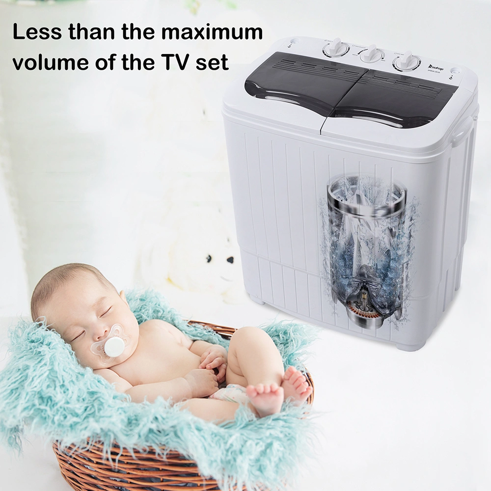 Compact Twin Tub with Built-in Drain Pump XPB35-188S 14.3(7.7 6.6)lbs Semi-automatic Gray Cover Washing Machine view 9