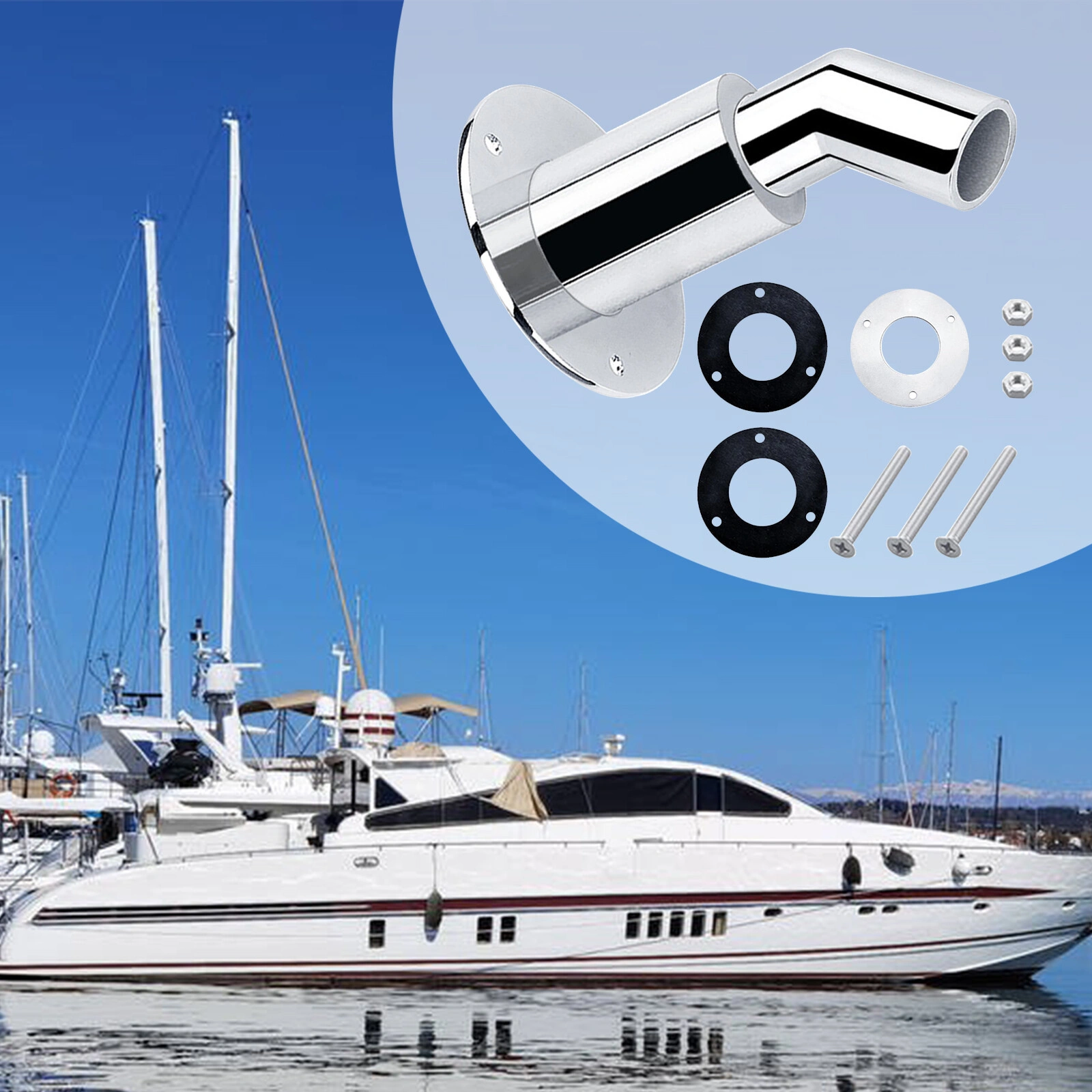 24mm Thru Hull Exhaust Skin Fitting Tube Pipe Air Diesel Heater for Boat Car RV view 4