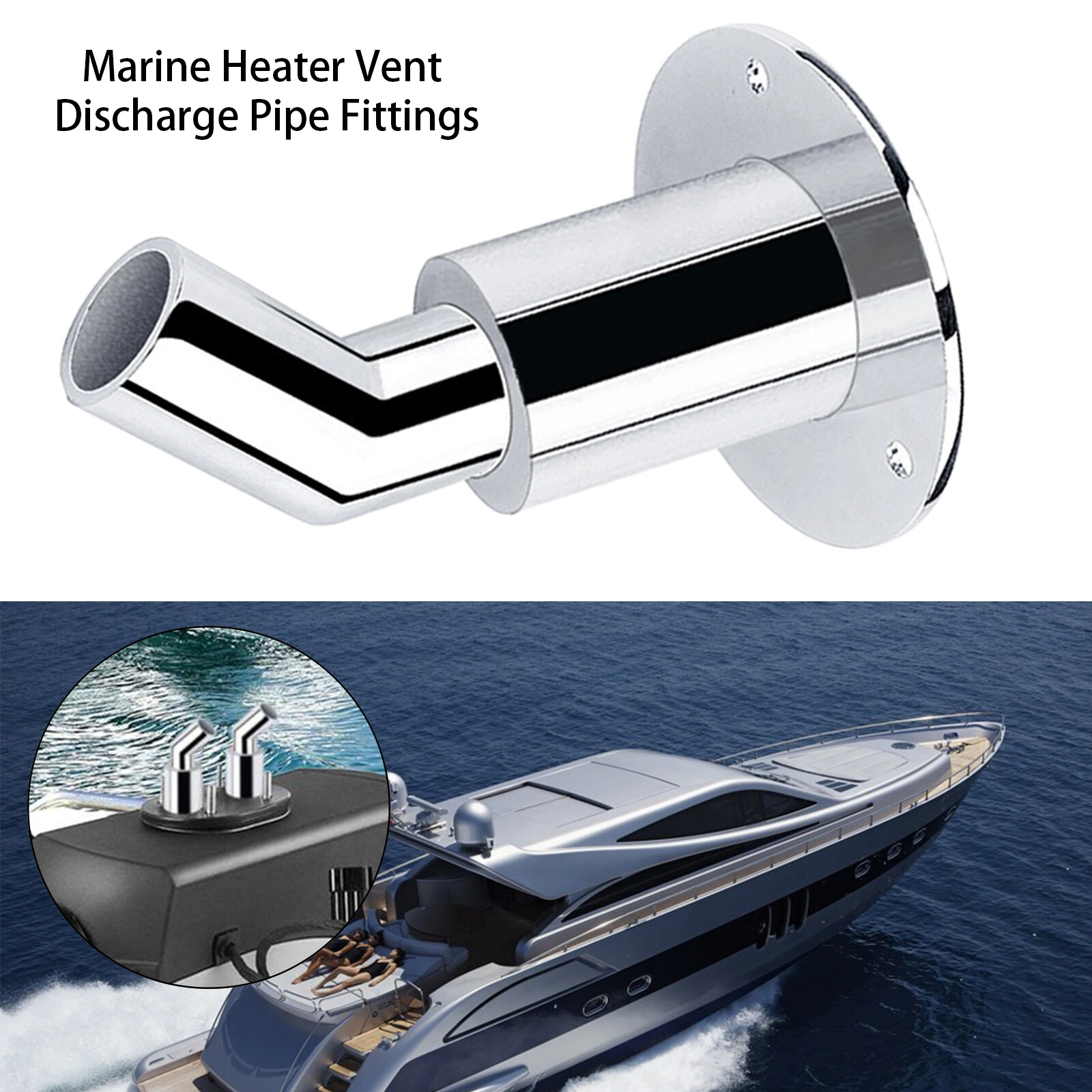 24mm Thru Hull Exhaust Skin Fitting Tube Pipe Air Diesel Heater for Boat Car RV view 5
