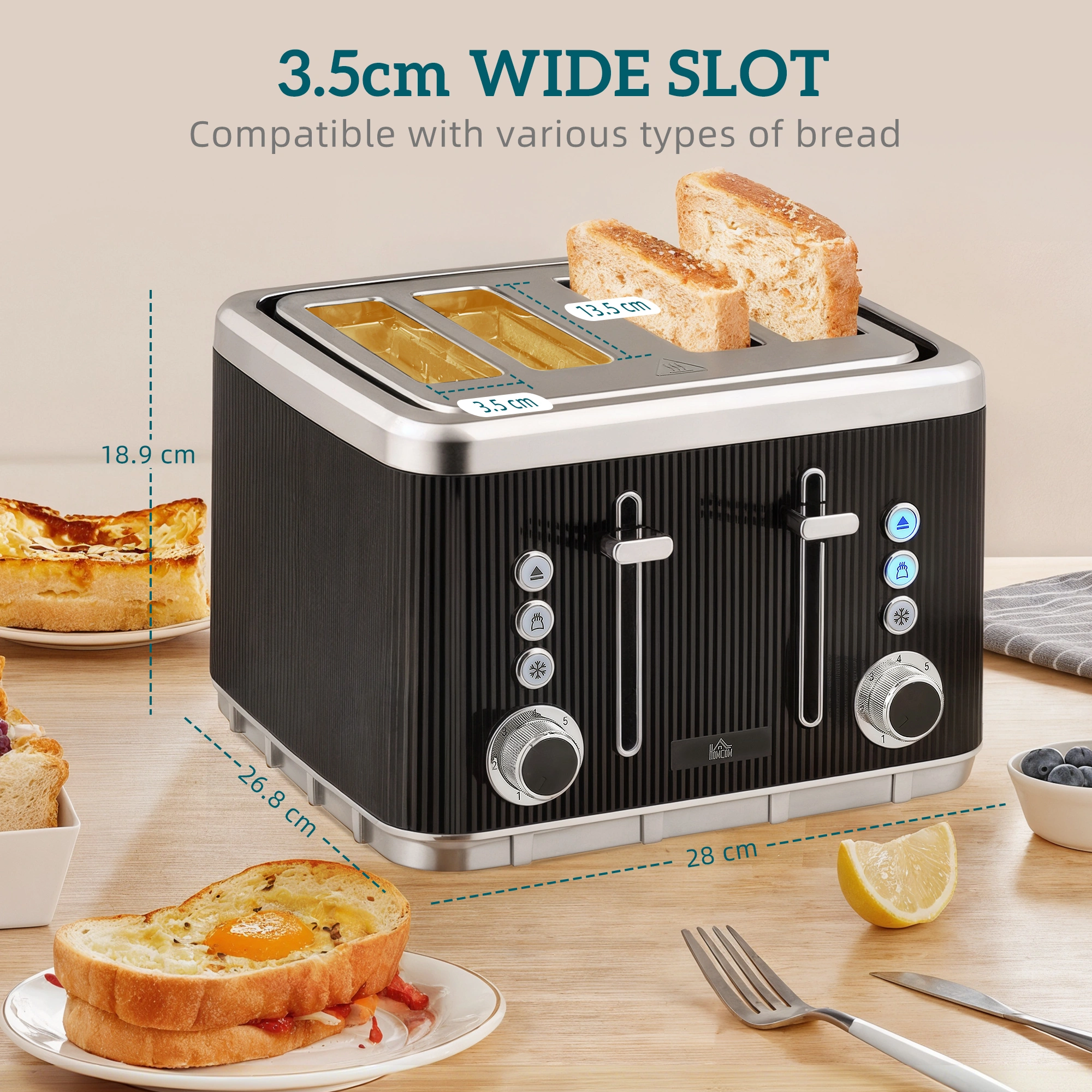 Premium Kettle and Toaster Set, 2-Piece Breakfast Bundle with Stainless Steel Finish view 5