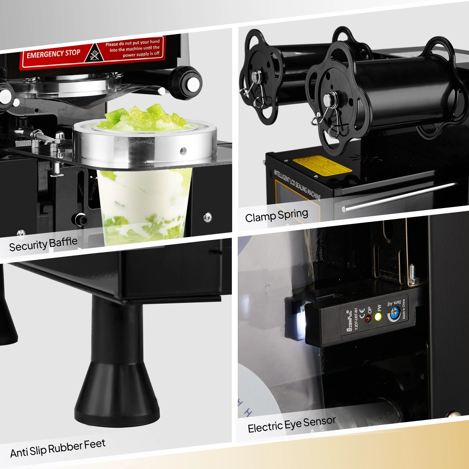 Cup Sealing Machine, Full Automatic Cup Sealer Machine 88/89/90/95mm, Electric Boba Cup Sealing Machine 500-600 Cups/H with LCD Control Panel for Bubble Milk Tea view 5