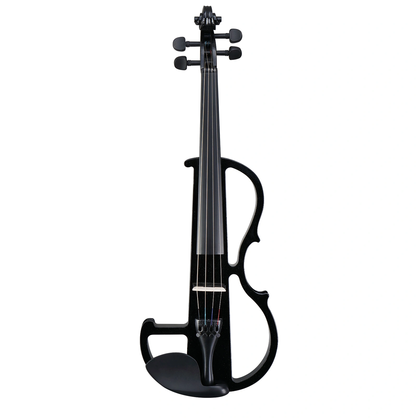 Full Size 4/4 Bunnel Edge Electric Silent Violin with Case Bow Rosin Headphone Connecting Line Black view 10