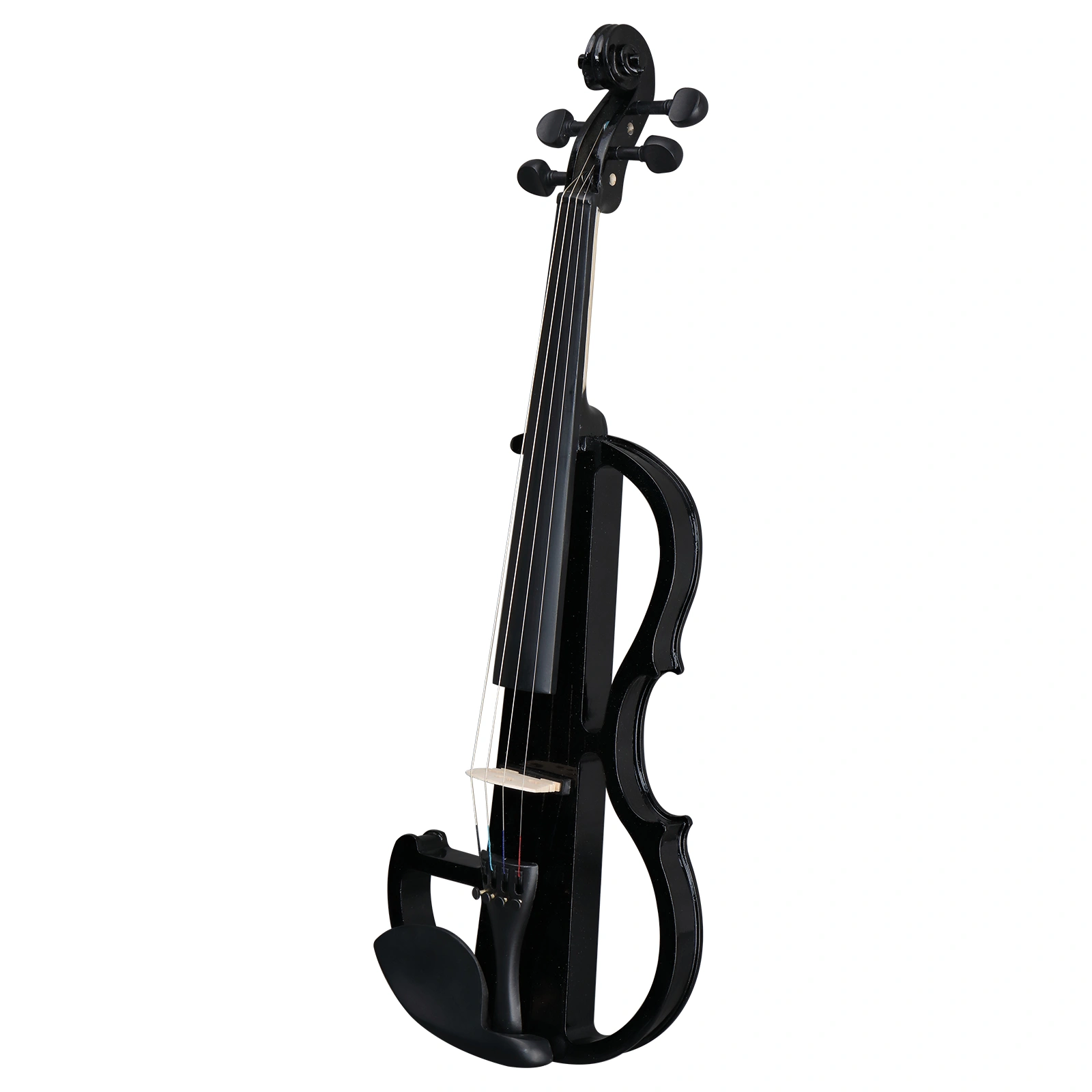 Full Size 4/4 Bunnel Edge Electric Silent Violin with Case Bow Rosin Headphone Connecting Line Black view 12