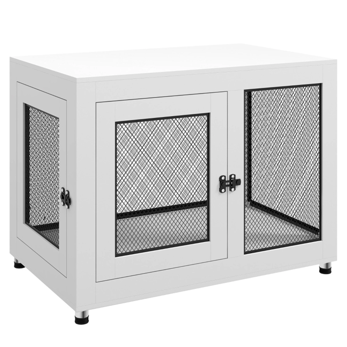 Extra Large Dog Crate with Divider, Heavy Duty Metal Pet Crate with Bowl Tray, Foldable Kennel for Big Dogs up to 90 lbs view 2