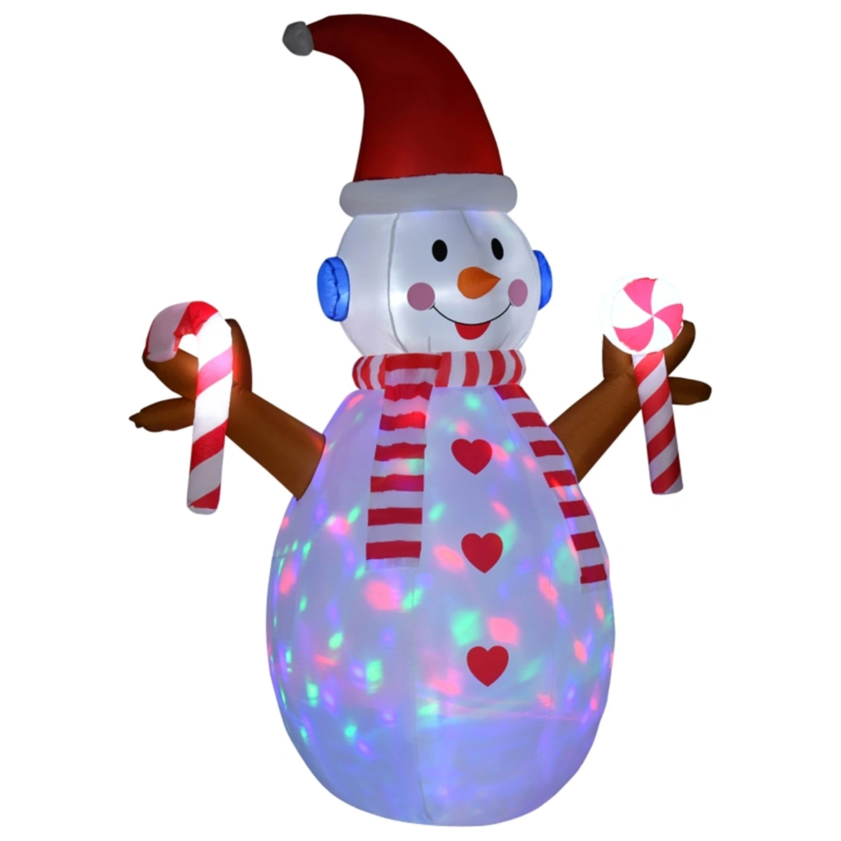 6FT Giant Christmas Snowman Outdoor Decor LED Lighted Snowman for Yard Lawn