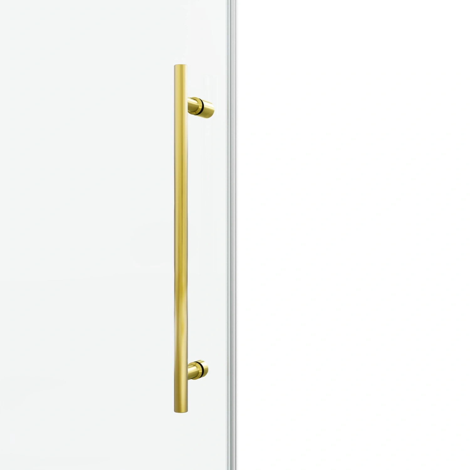 60x76 Inch Frameless Fixed & Sliding Shower Door - 3/8" (10mm) SGCC Tempered Glass, Clear, Stainless Steel Round Tube Hardware view 5