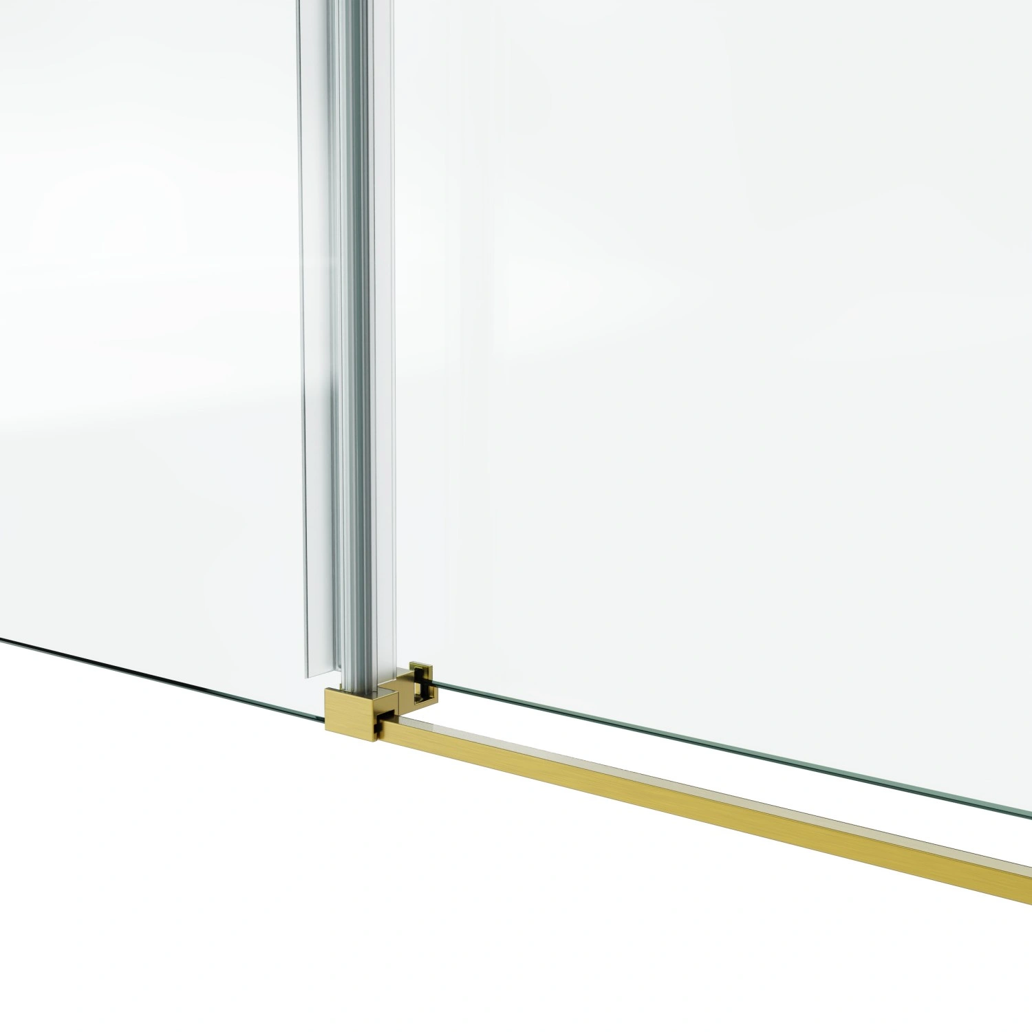 60x76 Inch Frameless Fixed & Sliding Shower Door - 3/8" (10mm) SGCC Tempered Glass, Clear, Stainless Steel Round Tube Hardware view 6