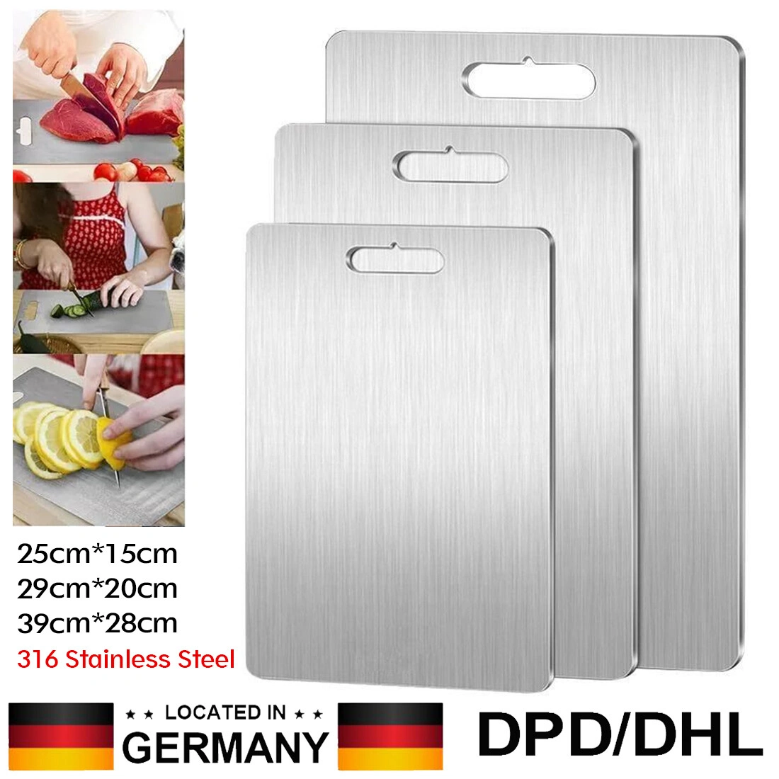 3 Pcs Titanium Cutting Board Double Sided Chopping Board for Kitchen view 2