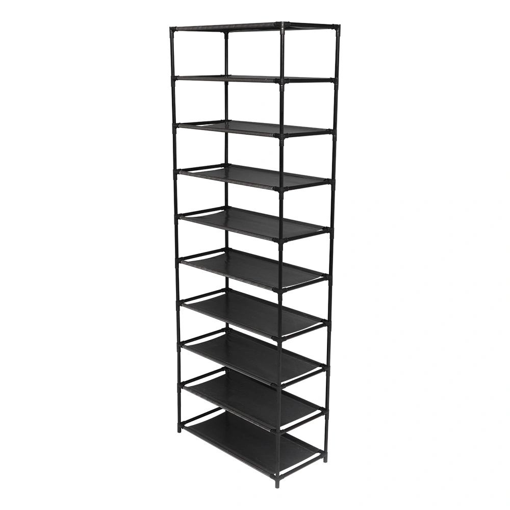 10 Tier Stackable Shoe Rack Storage Shelves - Stainless Steel Frame Holds 50 Pairs Of Shoes view 3