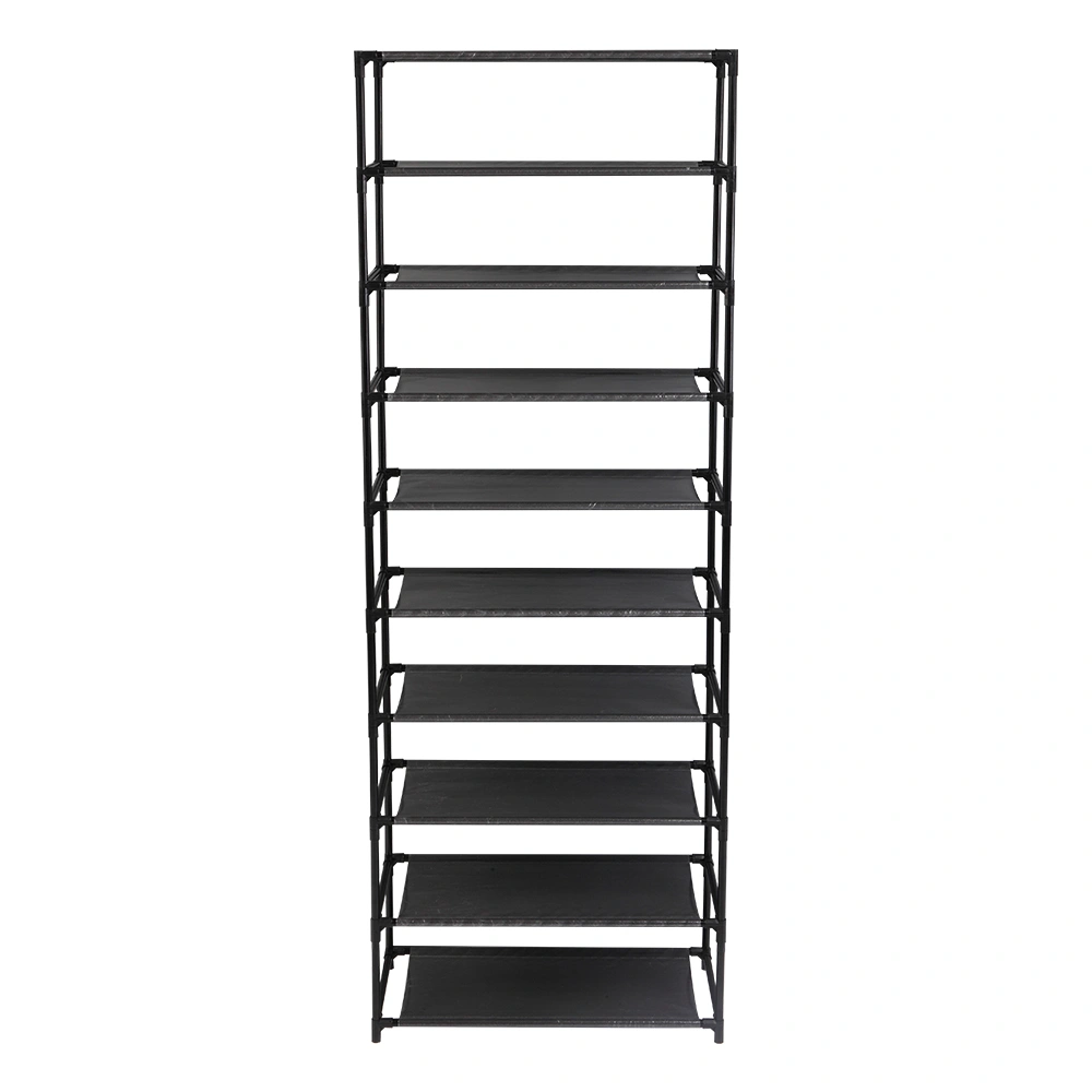 10 Tier Stackable Shoe Rack Storage Shelves - Stainless Steel Frame Holds 50 Pairs Of Shoes view 4