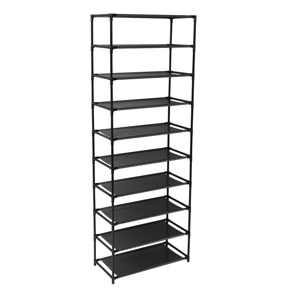 10 Tier Stackable Shoe Rack Storage Shelves - Stainless Steel Frame Holds 50 Pairs Of Shoes view 6
