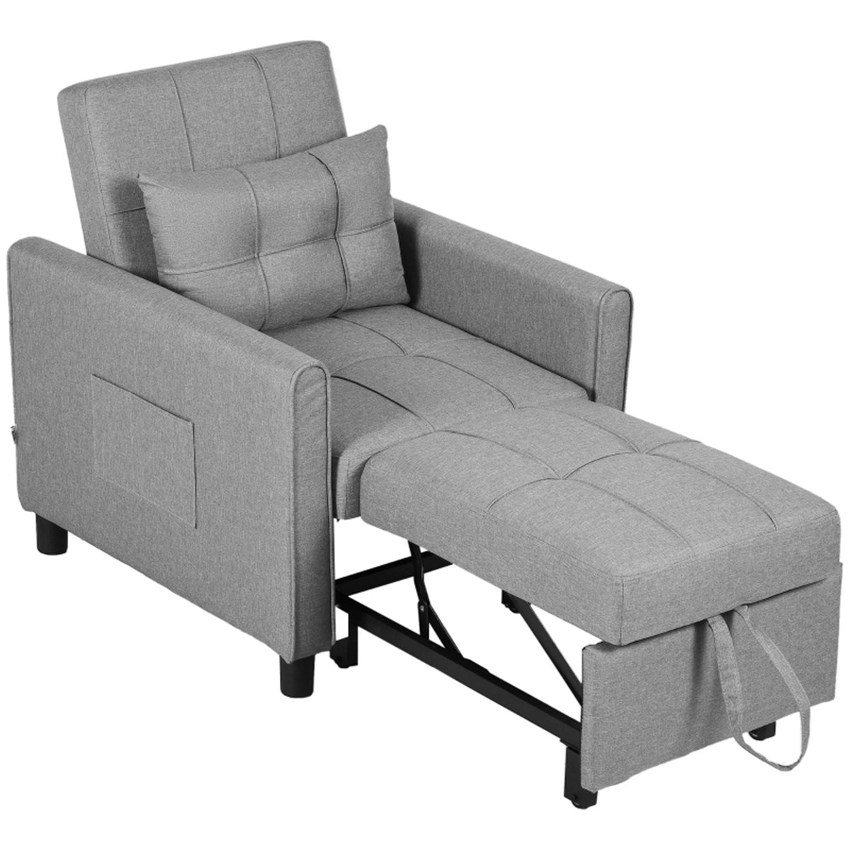 Single Sofa Bed Chair, Convertible Futon Couch, Easy Fold Design, Multi-Function Guest Seating