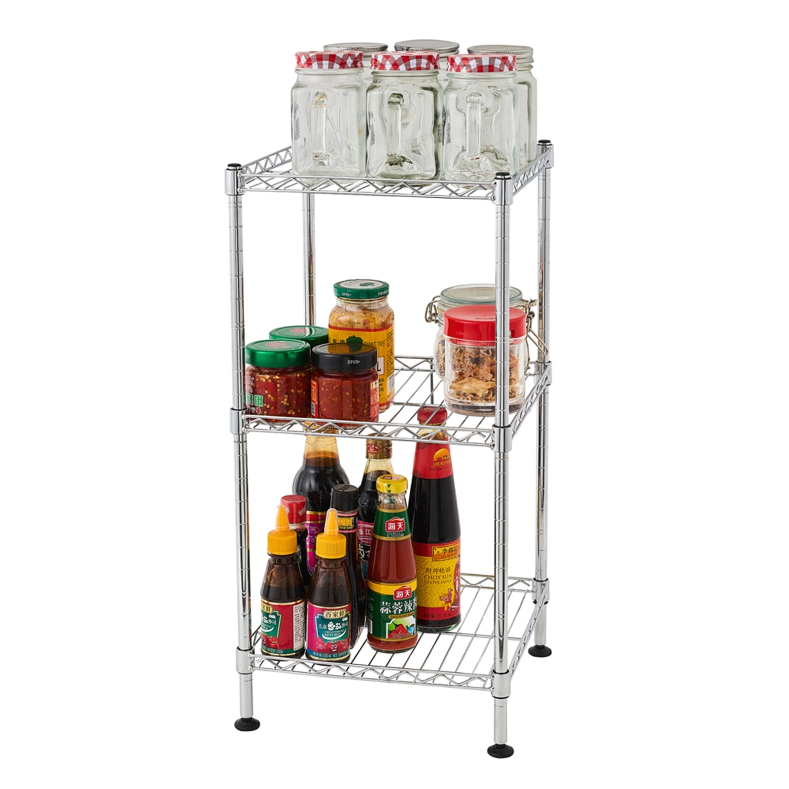 3-Tier Steel Wire Shelving Tower view 5
