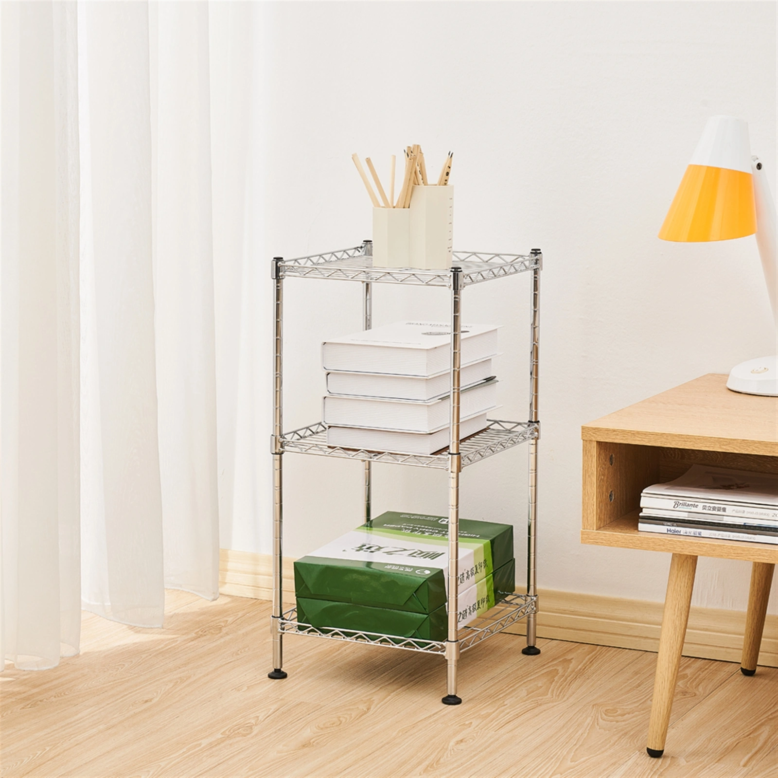 3-Tier Steel Wire Shelving Tower view 6