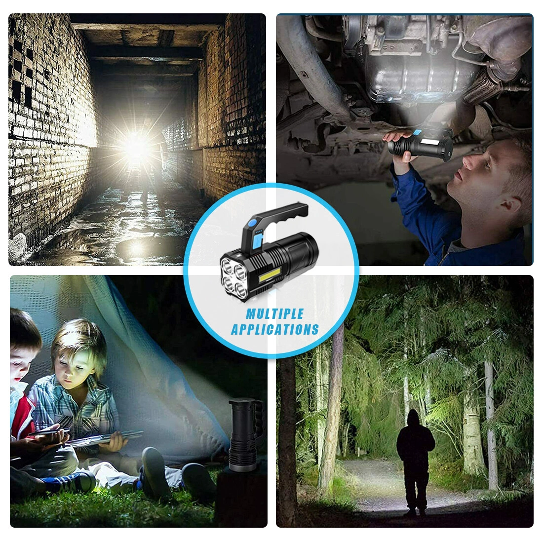 USB Rechargeable Handheld LED Flashlight Outdoor Spotlight Searchlight Work Light (US Logistics For USPS/DHL/Fedex/UPS. No designated logistics accepted,TK/TMEU only For self-pickup) view 9