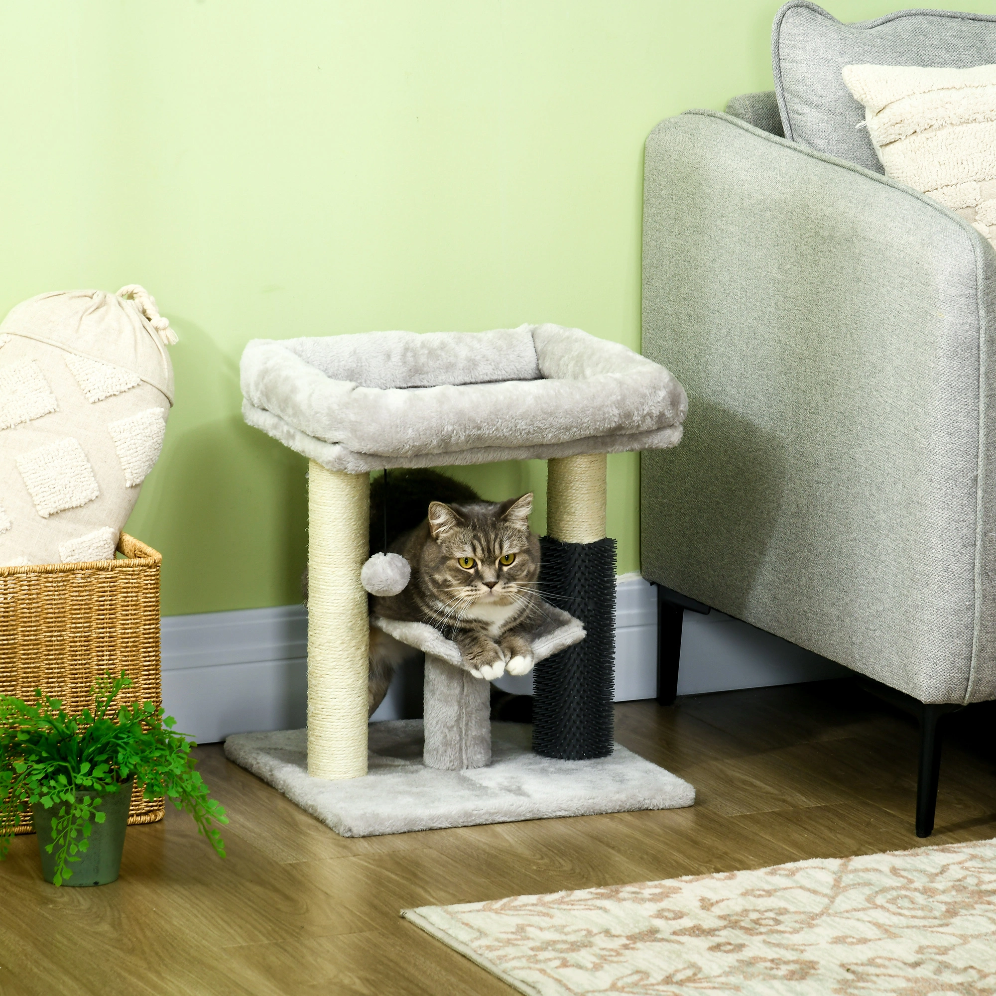 Cat Tree Condo Tower with Sisal Scratching Post, Multiple Levels & Cozy Hideaway for Kittens and Cats view 3