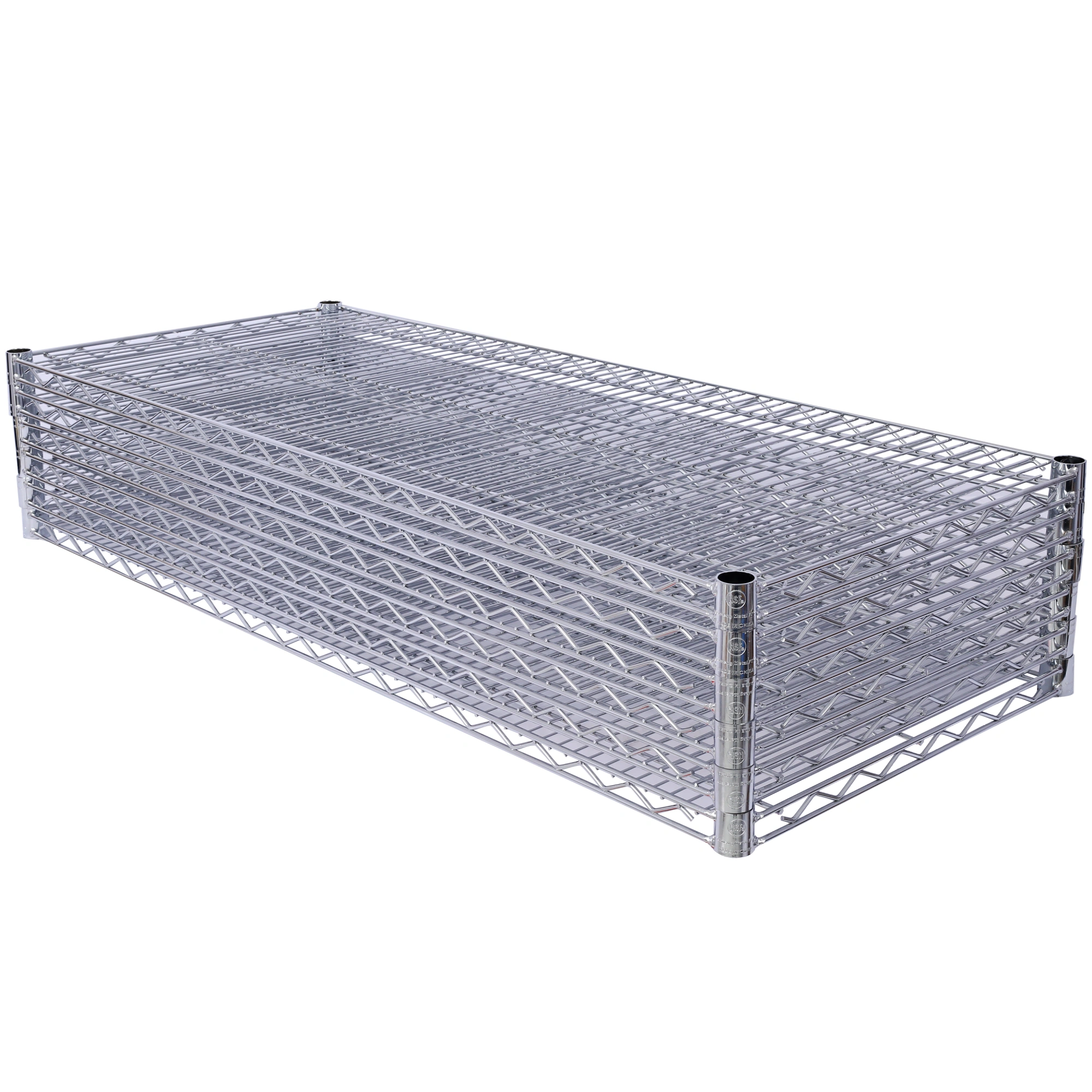 7-Tier Chrome Wire Shelving Unit, 2450lbs Heavy Duty Adjustable Storage Rack 81.5"H x 48"L x 18"D with Wheels & Shelf Liners view 8