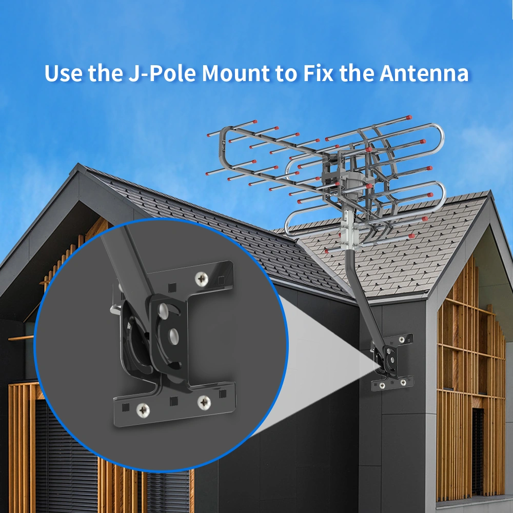 Leadzm TA-851B Dual Frequency 350° Rotation UV Antenna 45-860MHz 22-28dB Gain Silver Gray view 12