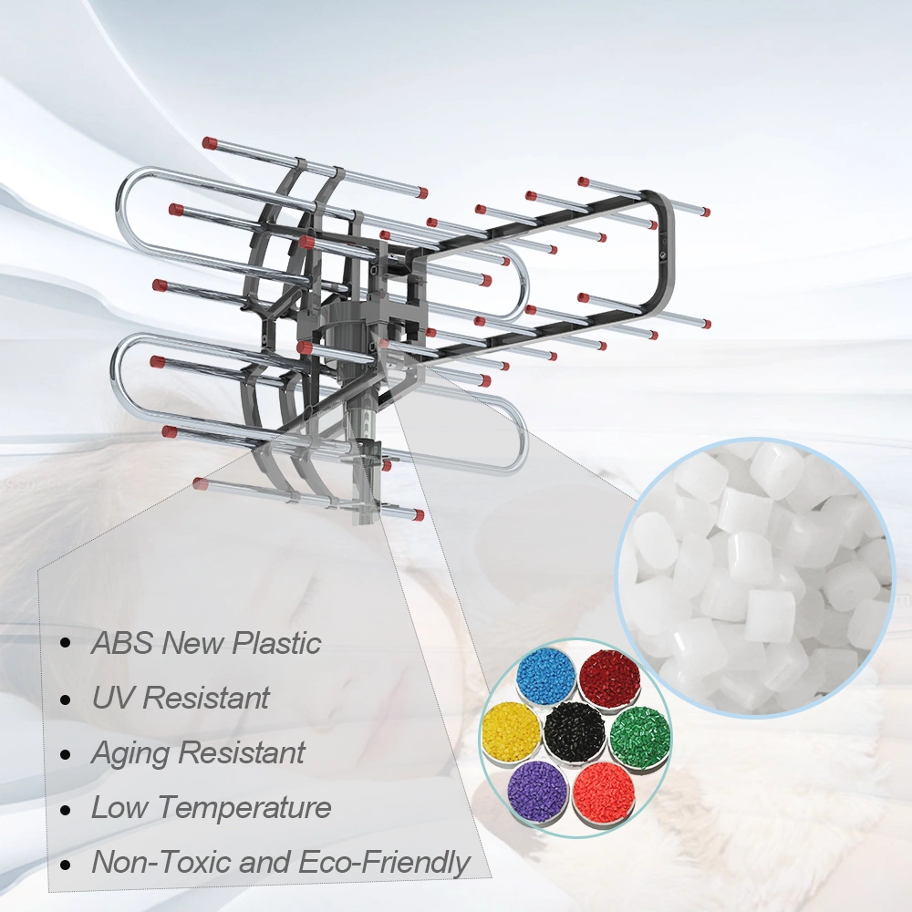 Leadzm TA-851B Dual Frequency 350° Rotation UV Antenna 45-860MHz 22-28dB Gain Silver Gray view 8