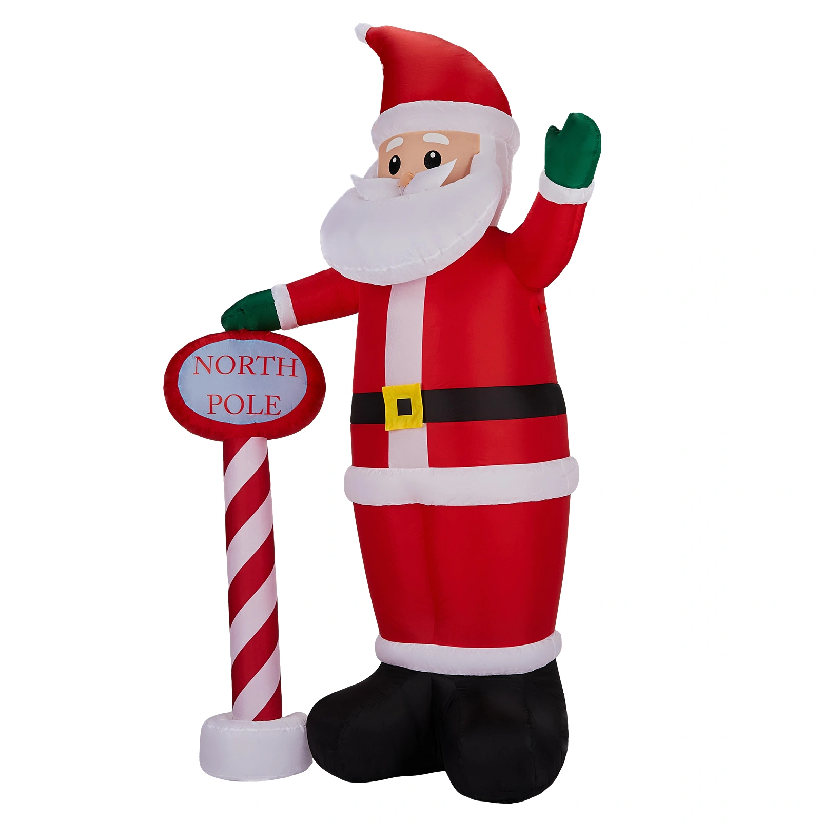 8.2FT Inflatable Christmas Santa with North Pole Sign, LED Lighted Blow Up Yard Decoration for Holiday Lawn Garden Party