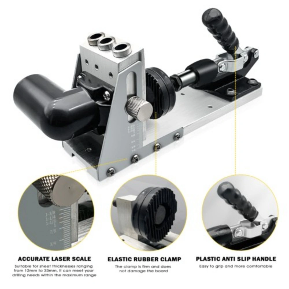Pocket Hole Jig Kit 12-33MM Drill Guide - Woodworking Carpentry Tool for Wood Jigs