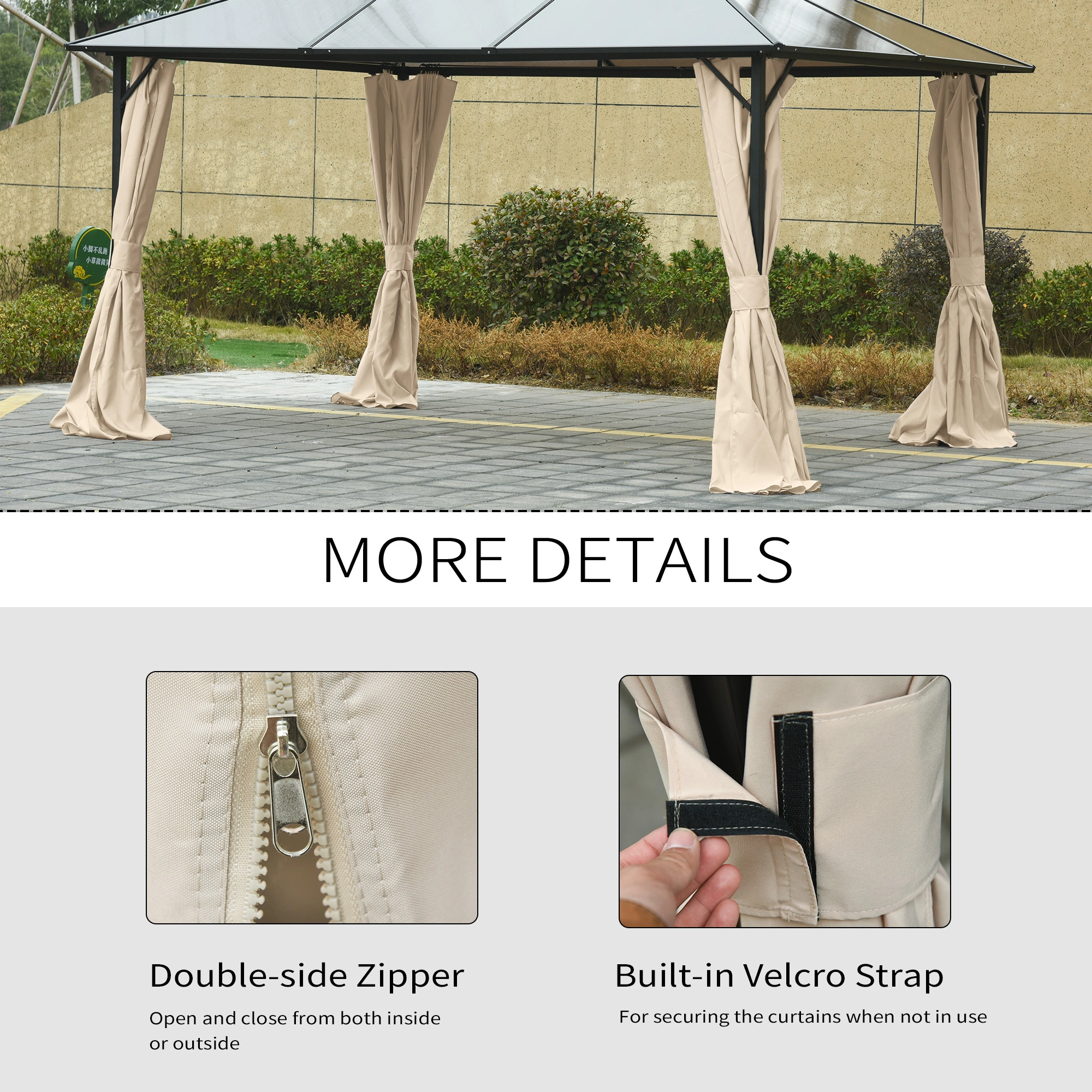 Universal Gazebo Sidewall Replacement - Heavy Duty Outdoor Mesh Screen Panel view 3
