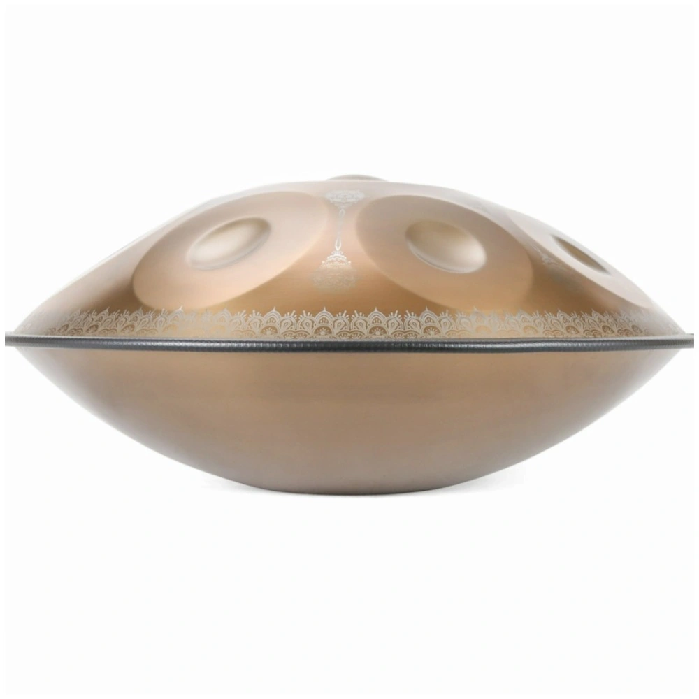 10 Note Mandala Handpan Drum, Gold Steel Percussion Instrument, Decorative Hanger Drum for Home Office & Meditation view 4