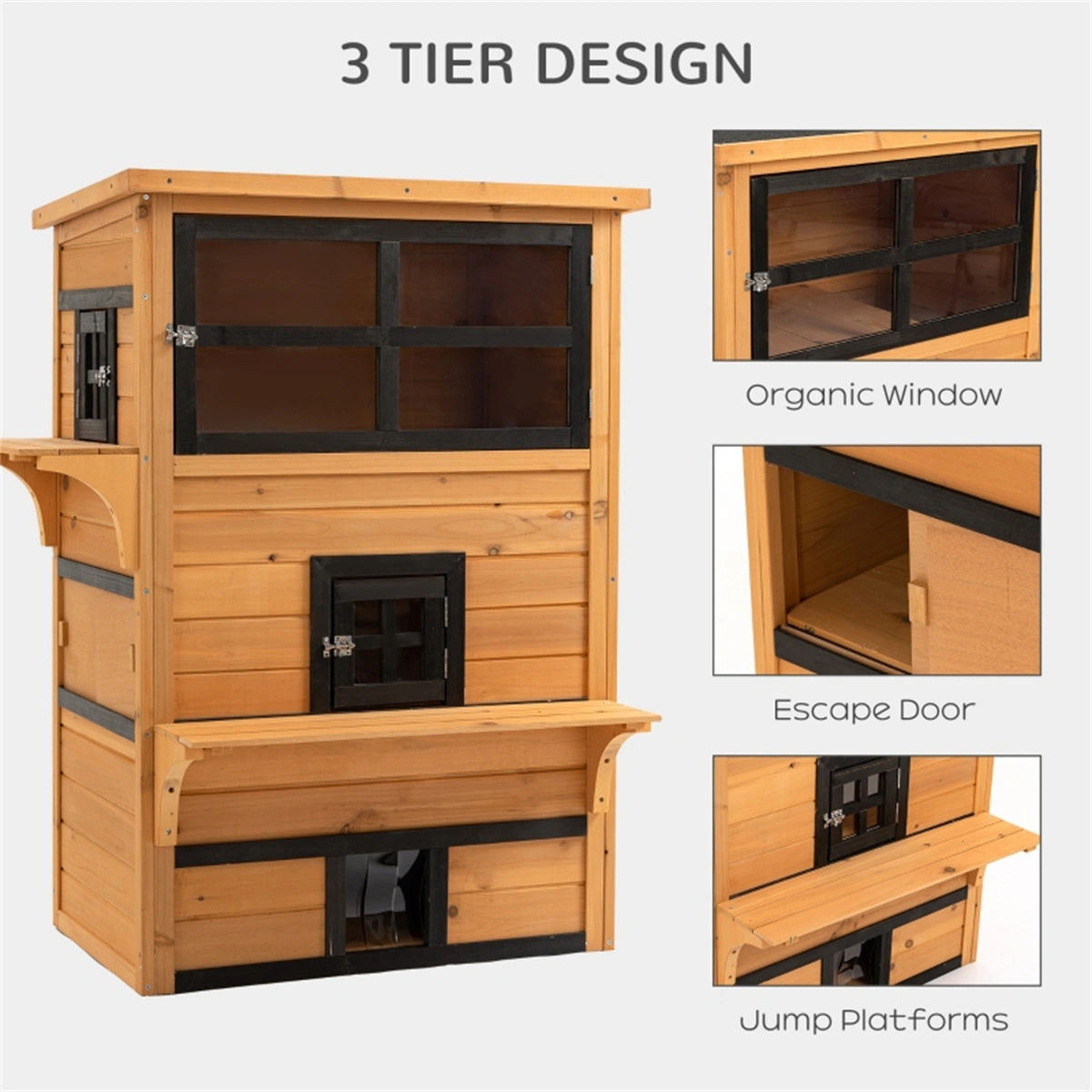 Indoor Outdoor Cat House Cozy Pet Bed Warm Fuzzy Kitty Home Shelter for Small Medium Cats view 5