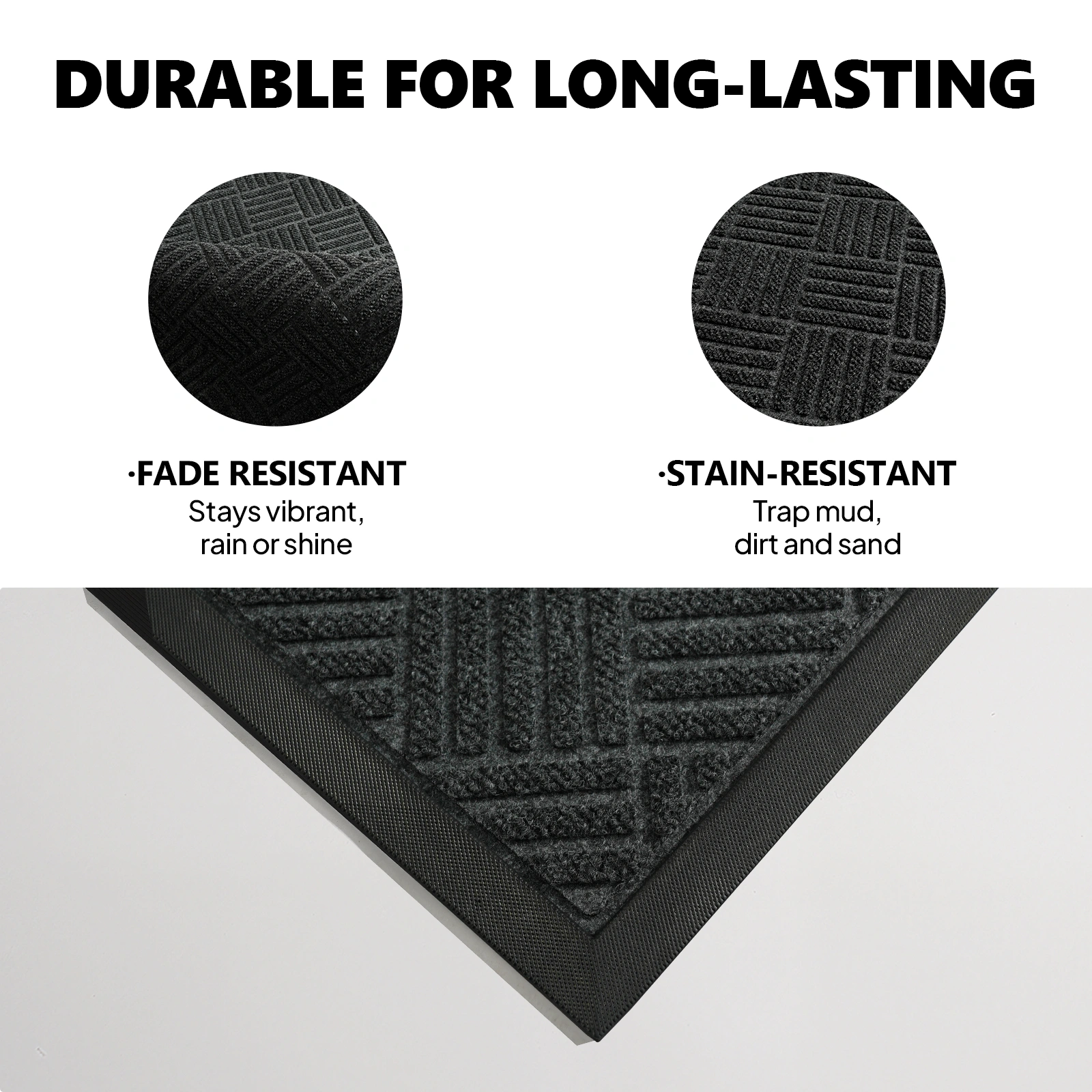 1PC Diagonal Grid Composite Rubber Mat, Gray, 60x90x0.7cm, Kitchen & Home Anti-Fatigue Floor Mat view 2
