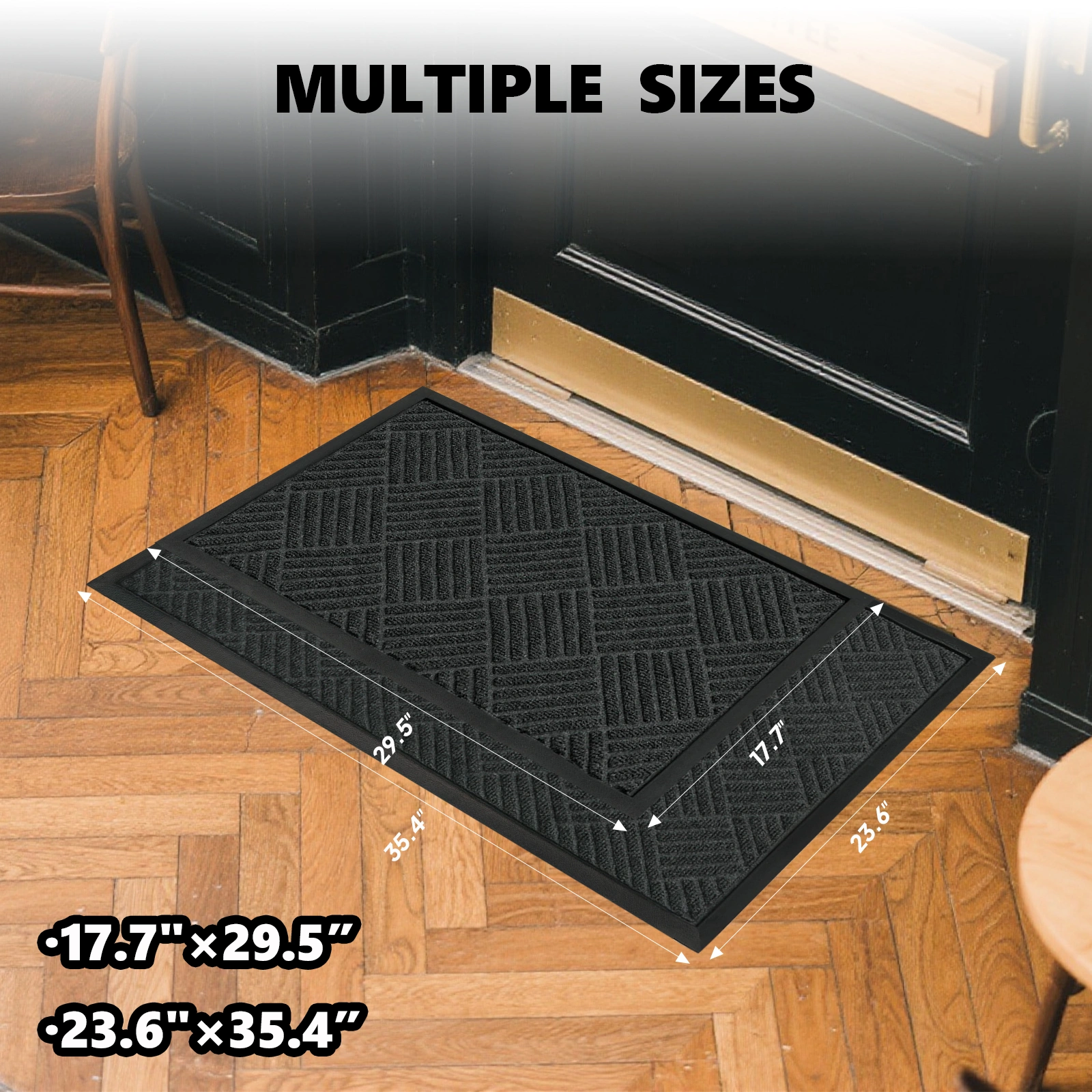 1PC Diagonal Grid Composite Rubber Mat, Gray, 60x90x0.7cm, Kitchen & Home Anti-Fatigue Floor Mat view 7