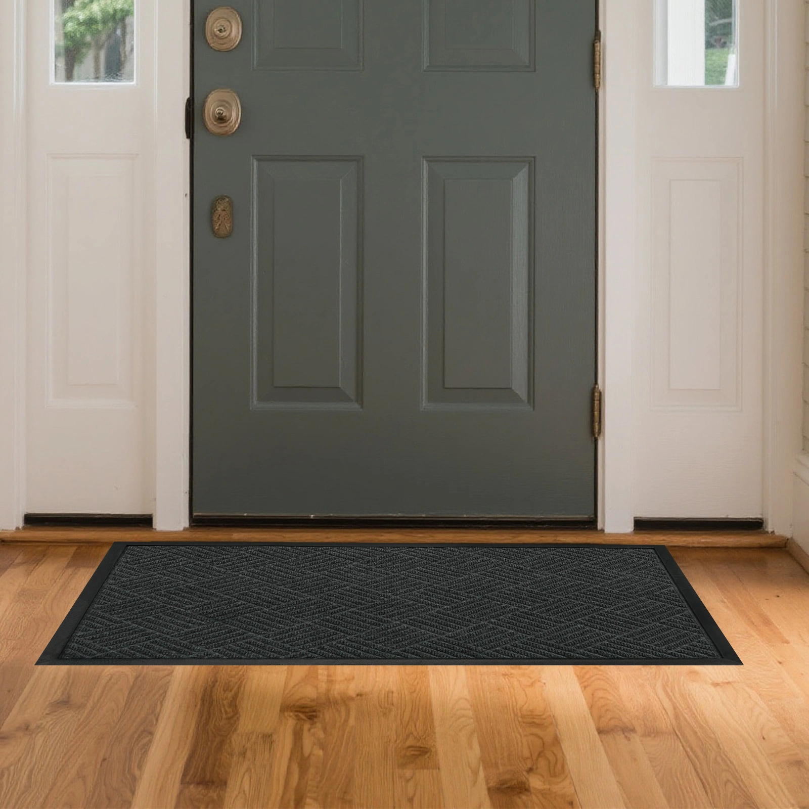 1PC Diagonal Grid Composite Rubber Mat, Gray, 60x90x0.7cm, Kitchen & Home Anti-Fatigue Floor Mat view 9