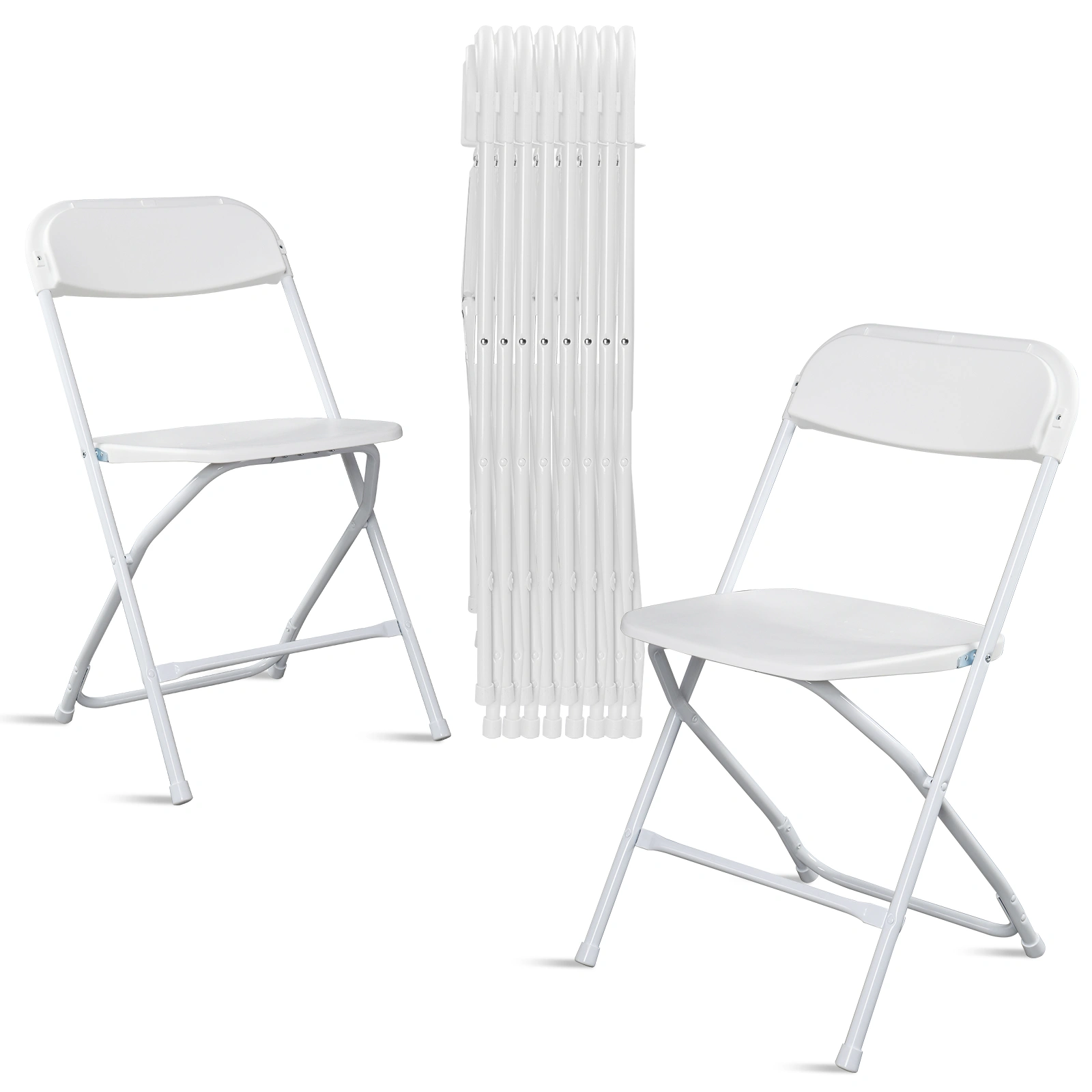 10pcs Injection Molding Classic Garden Plastic Folding Chair White view 16