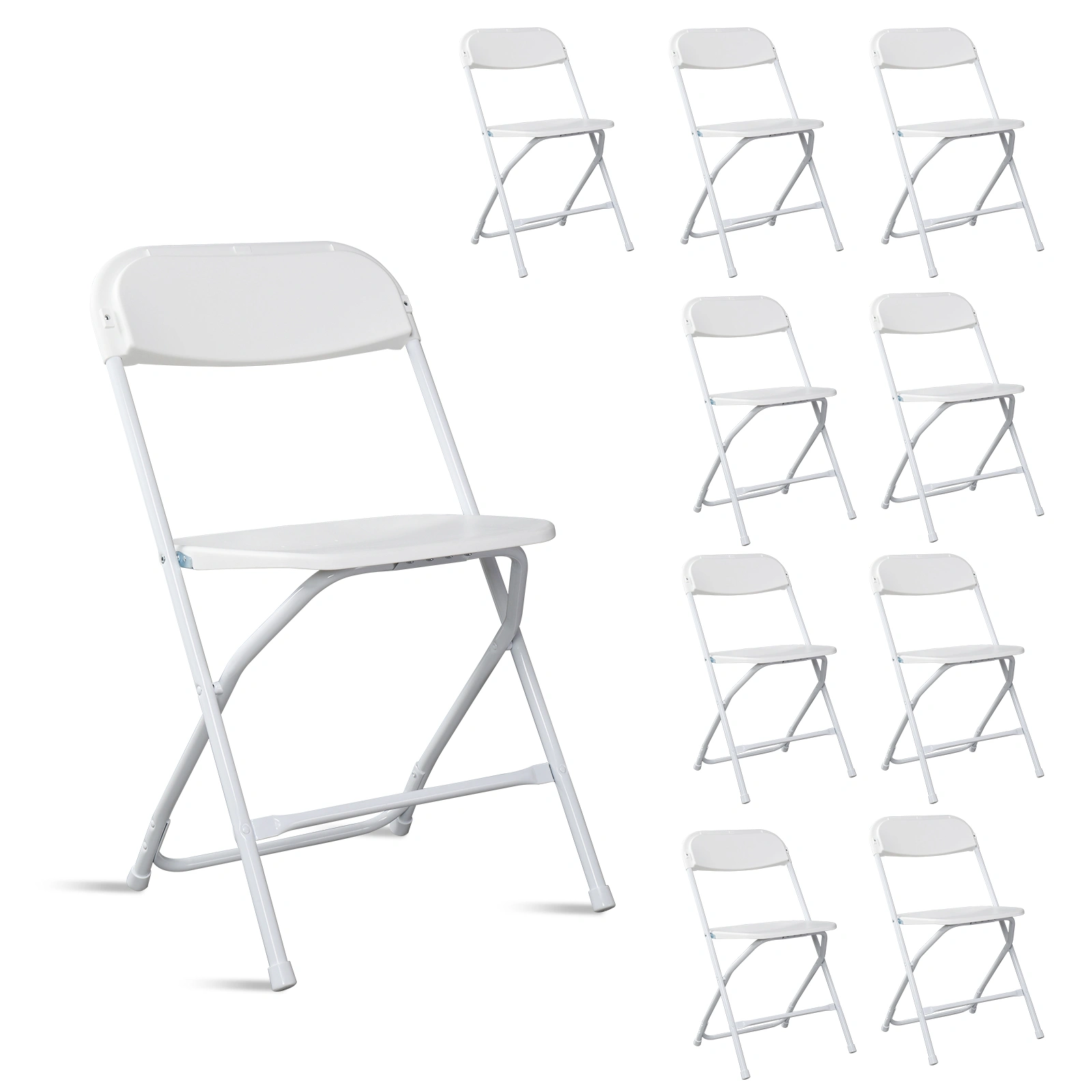 10pcs Injection Molding Classic Garden Plastic Folding Chair White view 17