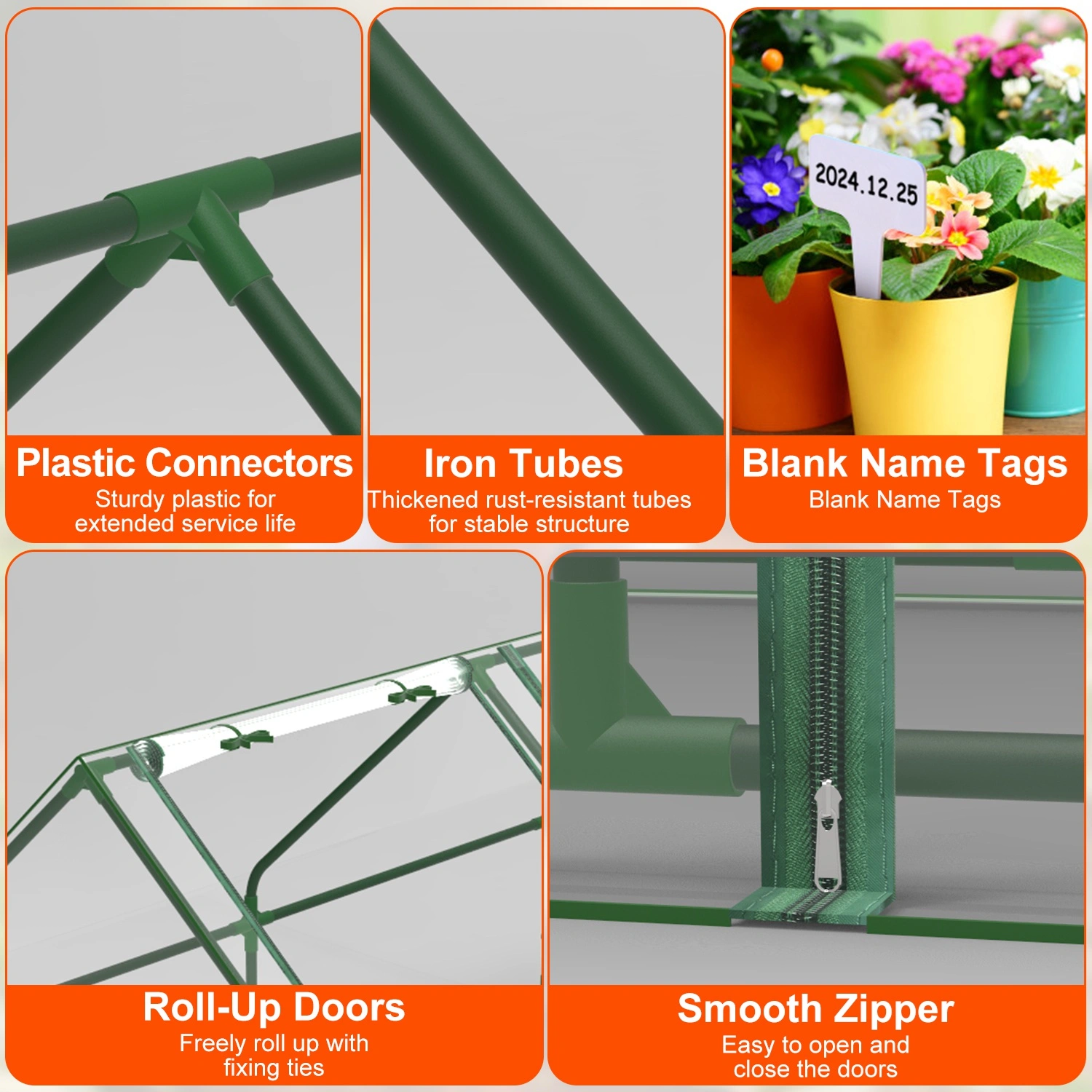 70.86*33.46*37.4 in Portable Mini Greenhouse With Roll-Up Zipper Doors Waterproof UV-Resistant PVC Cover Hot House For Indoor Outdoor Garden Patio Backyard view 10