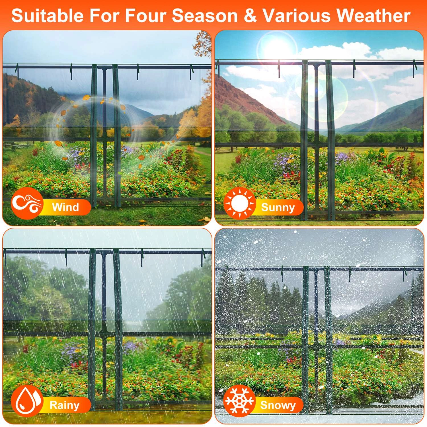 70.86*33.46*37.4 in Portable Mini Greenhouse With Roll-Up Zipper Doors Waterproof UV-Resistant PVC Cover Hot House For Indoor Outdoor Garden Patio Backyard view 4