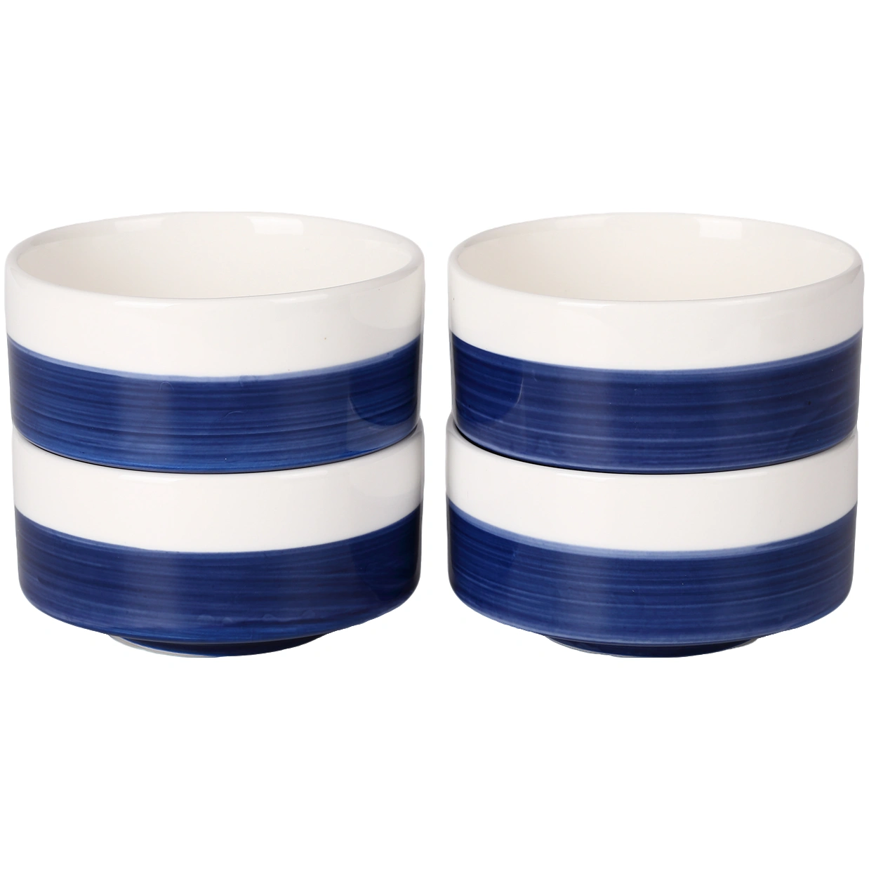 10 OZ WhiteBule Ceramic Bowls Set of 4 - Cereal Bowl,Soup Bowls for Kitchen, Ramen Bowl, Microwave Safe for Oatmeal, Fruit,Salad and Rice Bowl - Dishwasher & Microwave Safe view 10