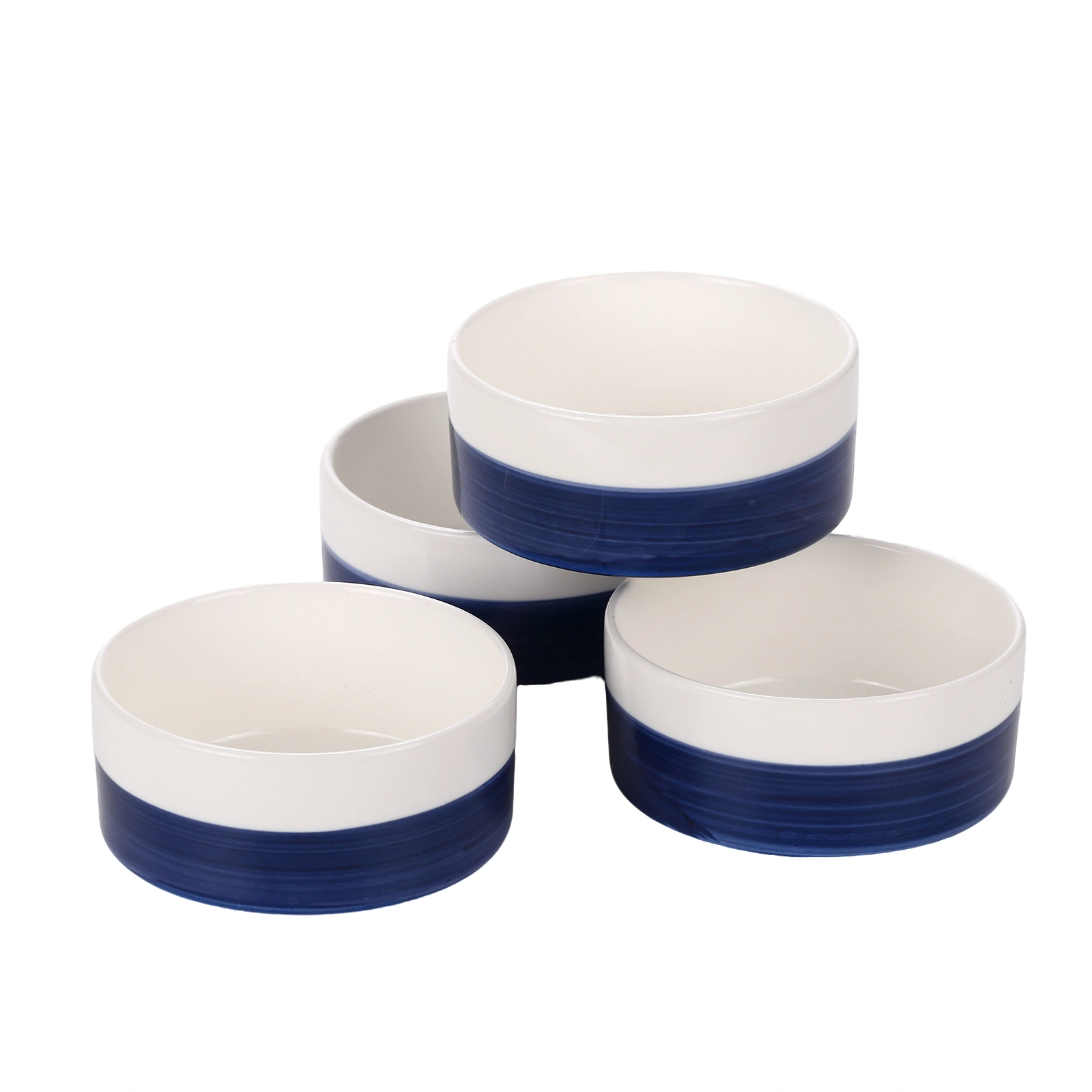10 OZ WhiteBule Ceramic Bowls Set of 4 - Cereal Bowl,Soup Bowls for Kitchen, Ramen Bowl, Microwave Safe for Oatmeal, Fruit,Salad and Rice Bowl - Dishwasher & Microwave Safe view 8